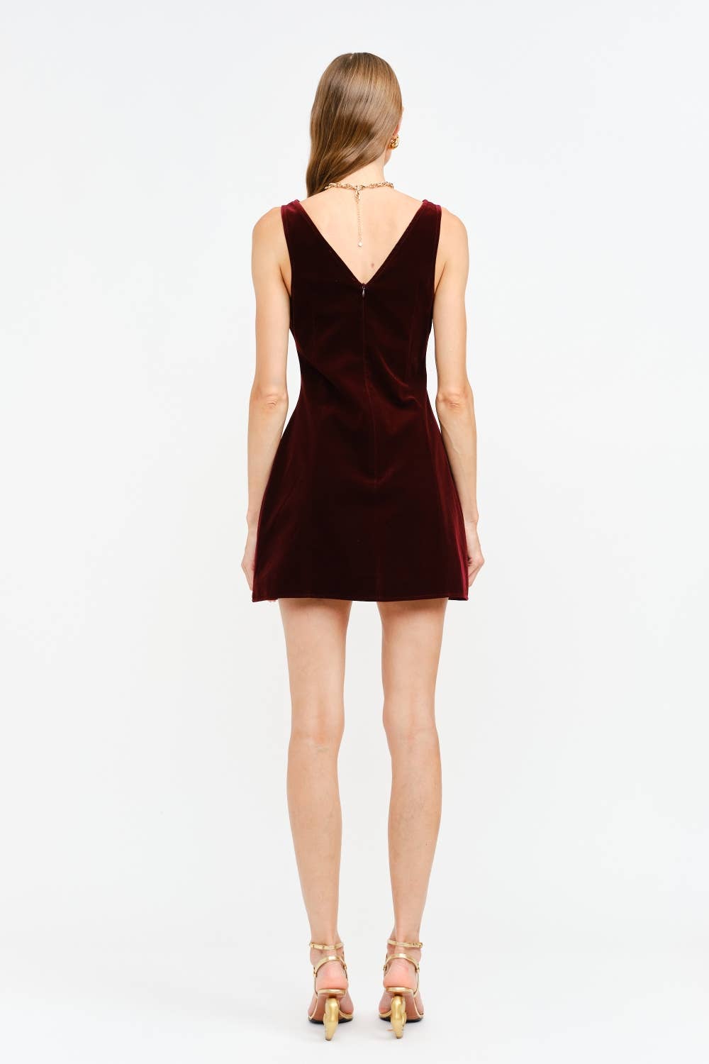 Carmine Burgundy Velvet Dress