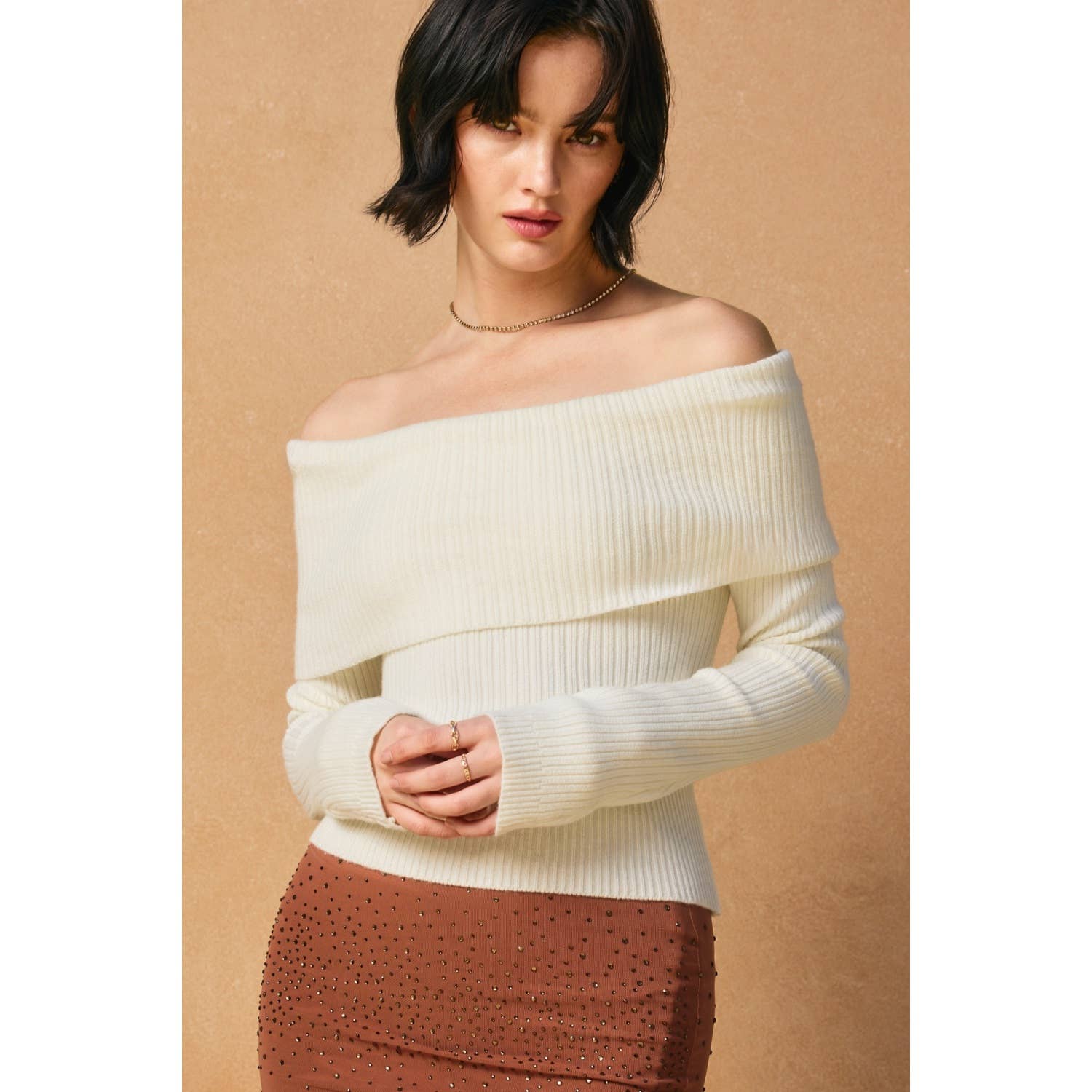 Foldover Off The Shoulder Sweater (1)
