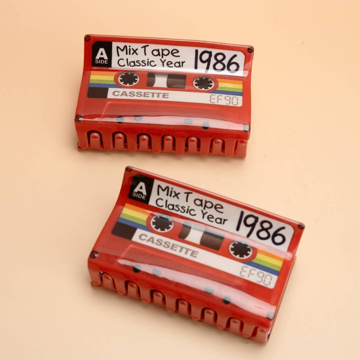 Mix Tape Classic Year 1986 Cassette Hair Claw Clip