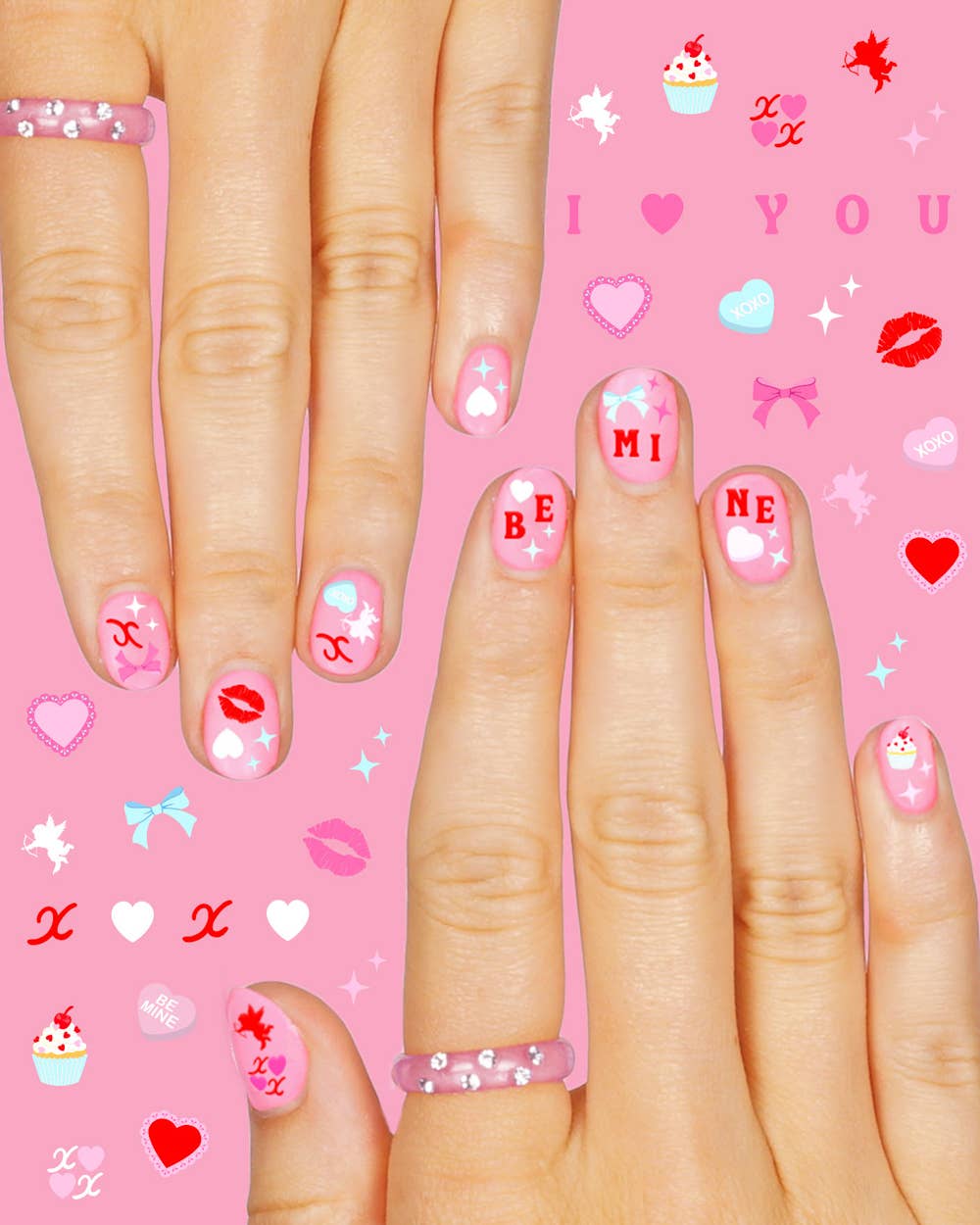 Xo, Fetti Be Mine Nail Stickers | cupid, valentine, cute, nail art, heart, gift