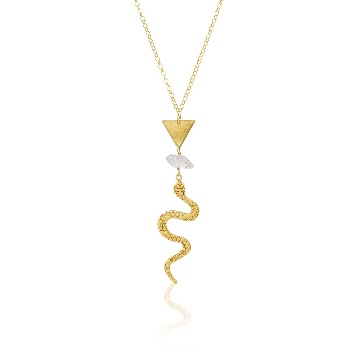 Gold Snake Serpent Necklace