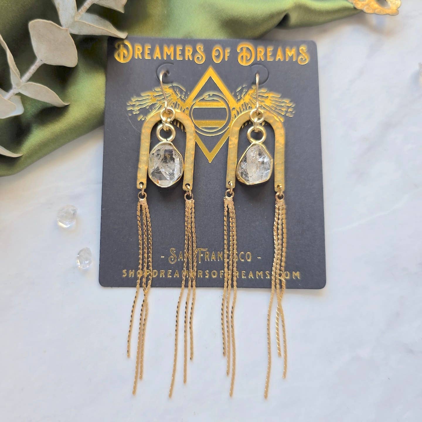 Gold Arch Chain Duster Earrings
