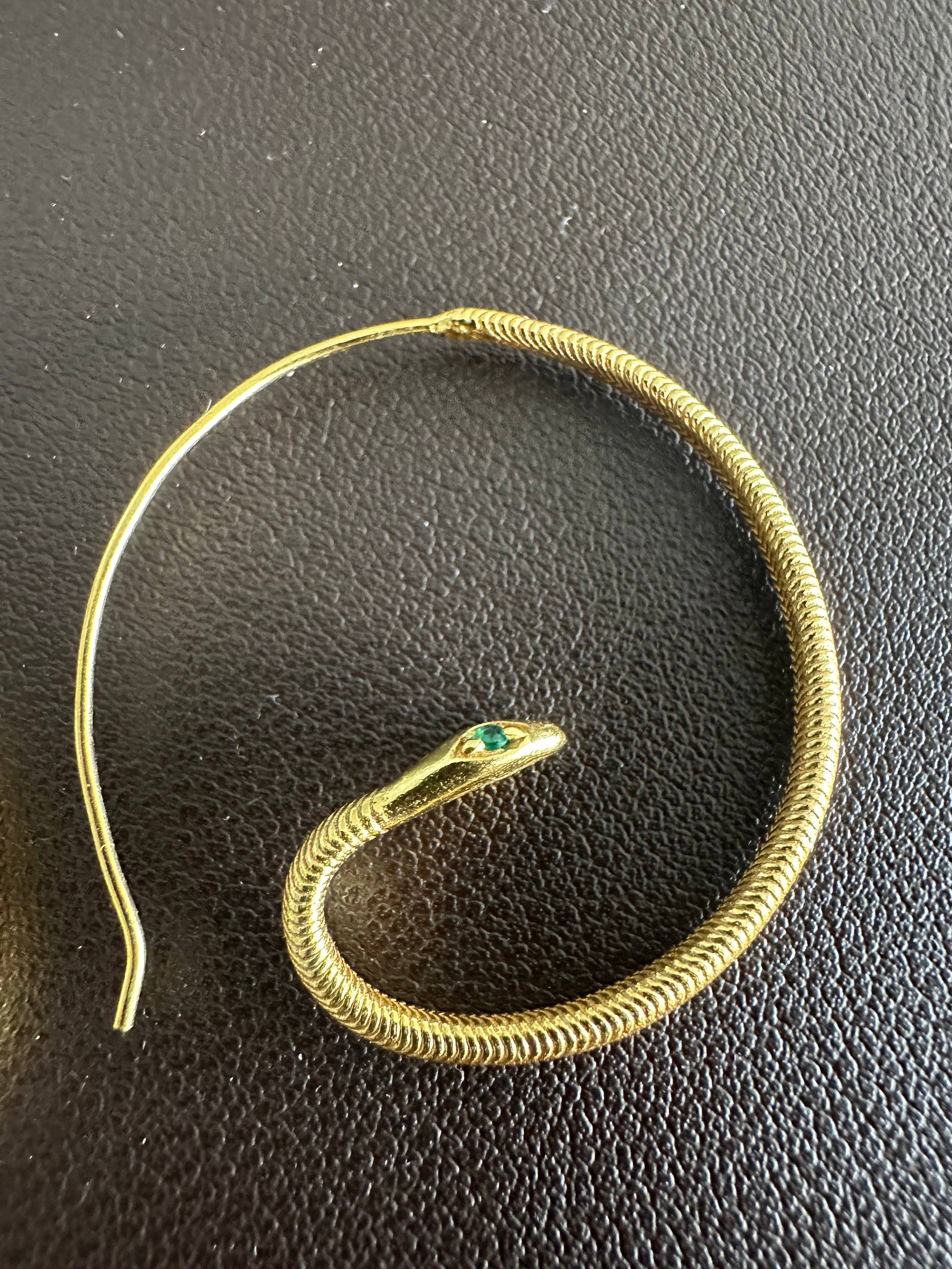 Green Zircon Snake Eye Earrings