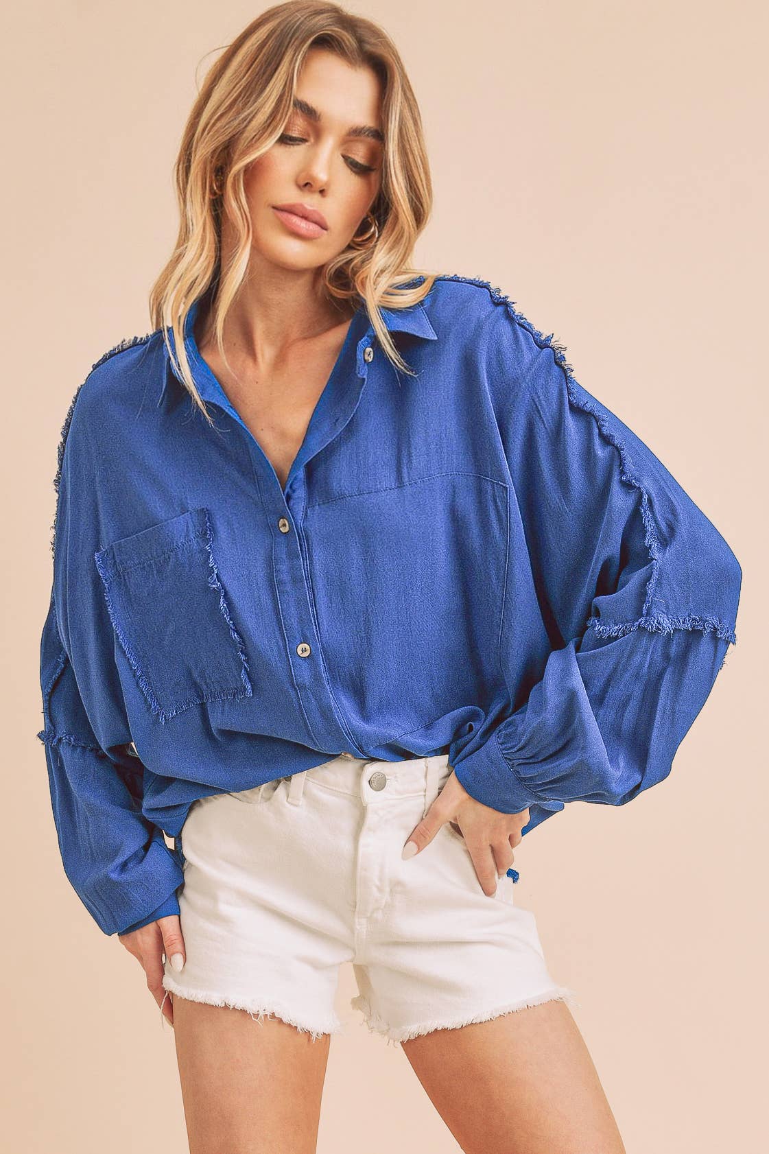 Delilah Shirt in Cobalt Blue