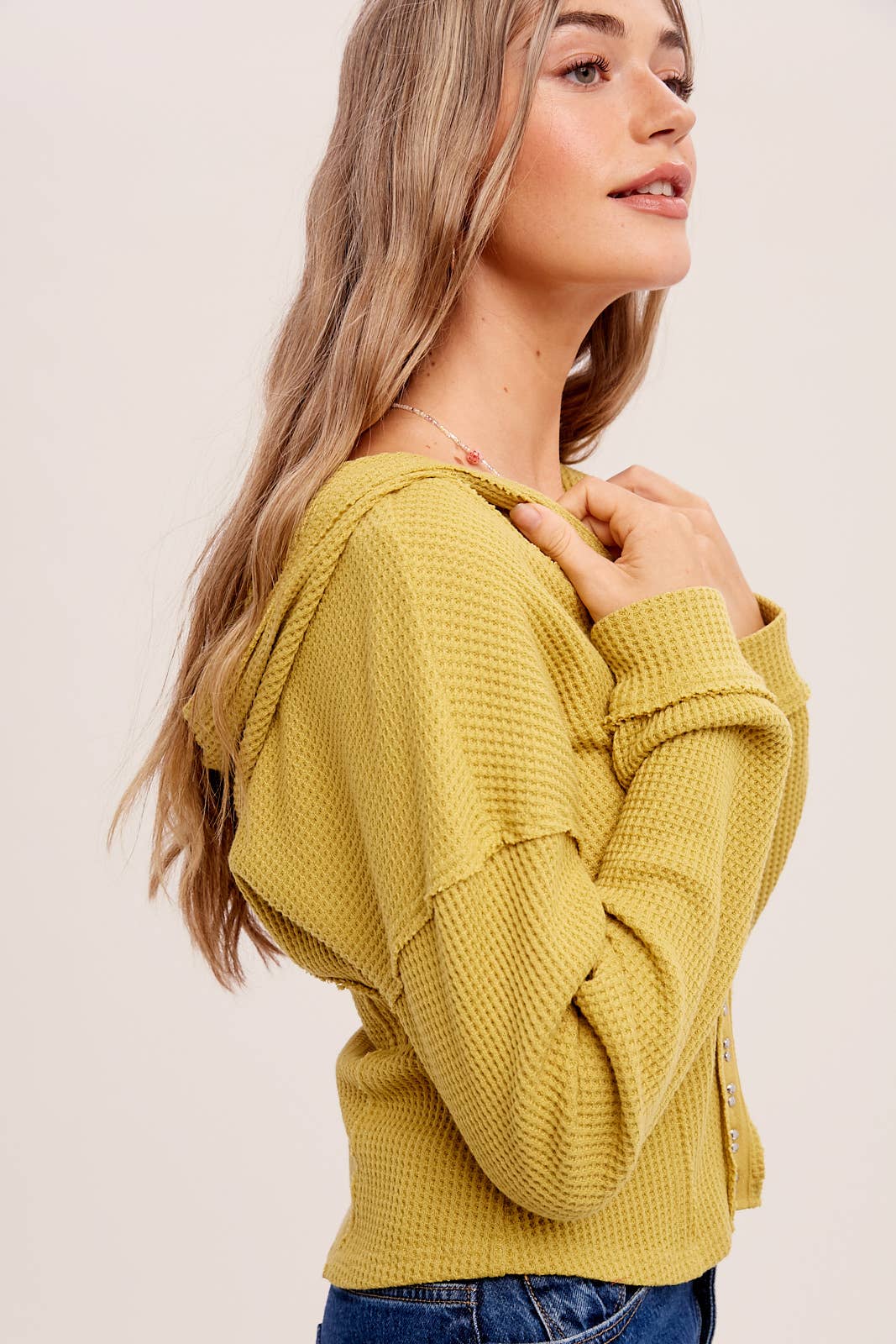Waffle Knit Corset Hoodie