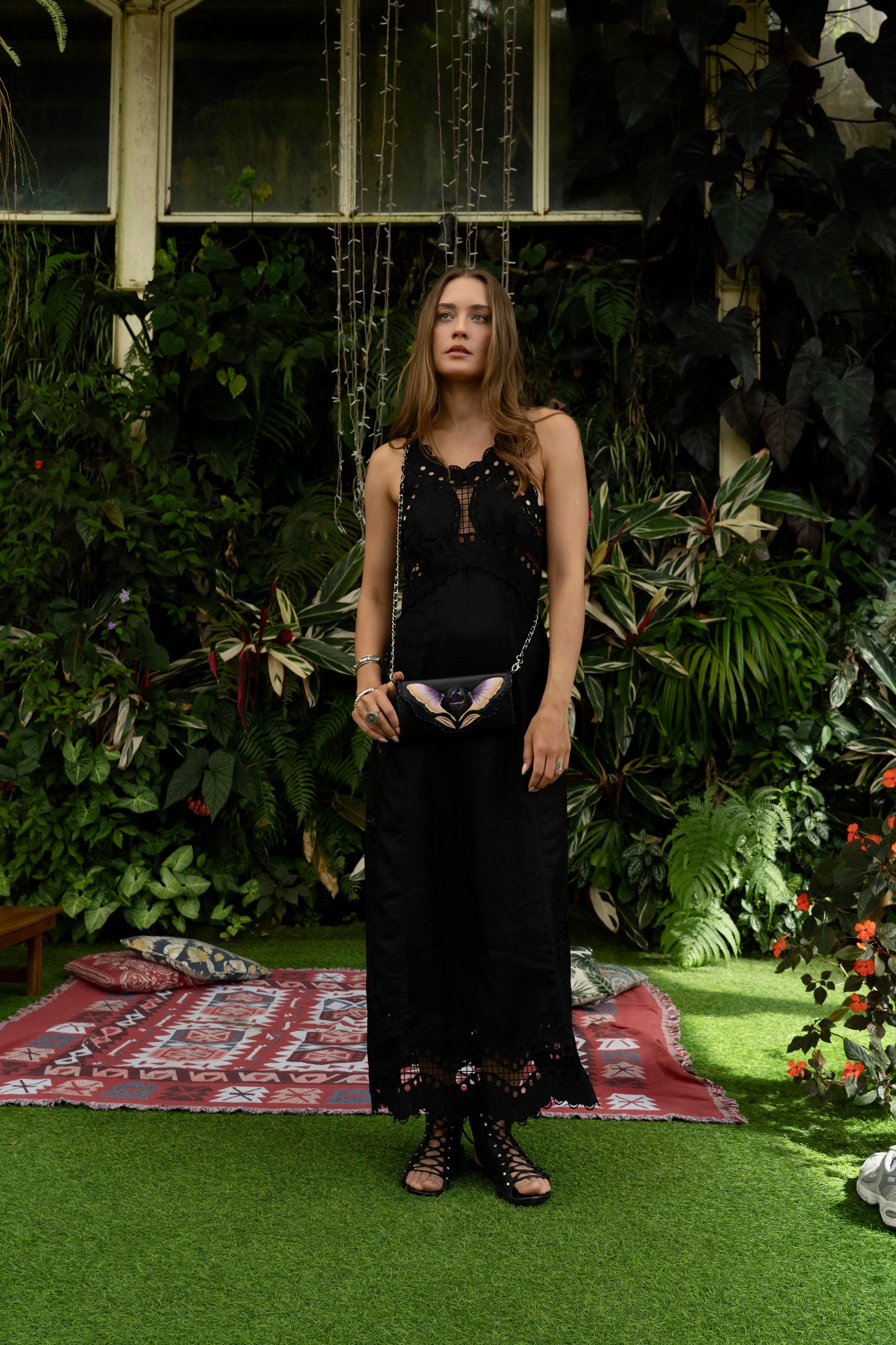 Luna Wallet Black with Amethyst Stone (LIMITED EDITION)