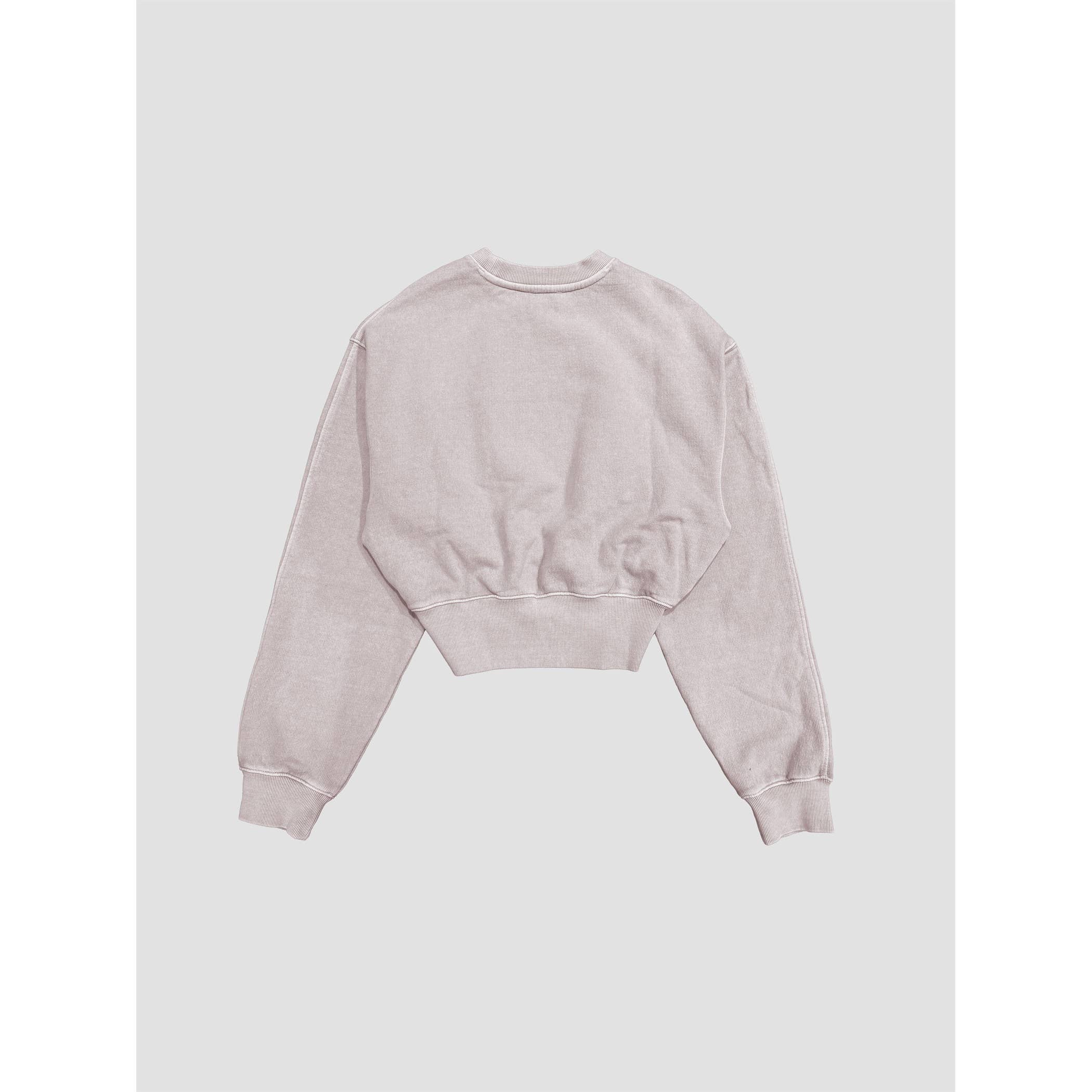 Acid Wash Cropped Balloon Sweatshirt