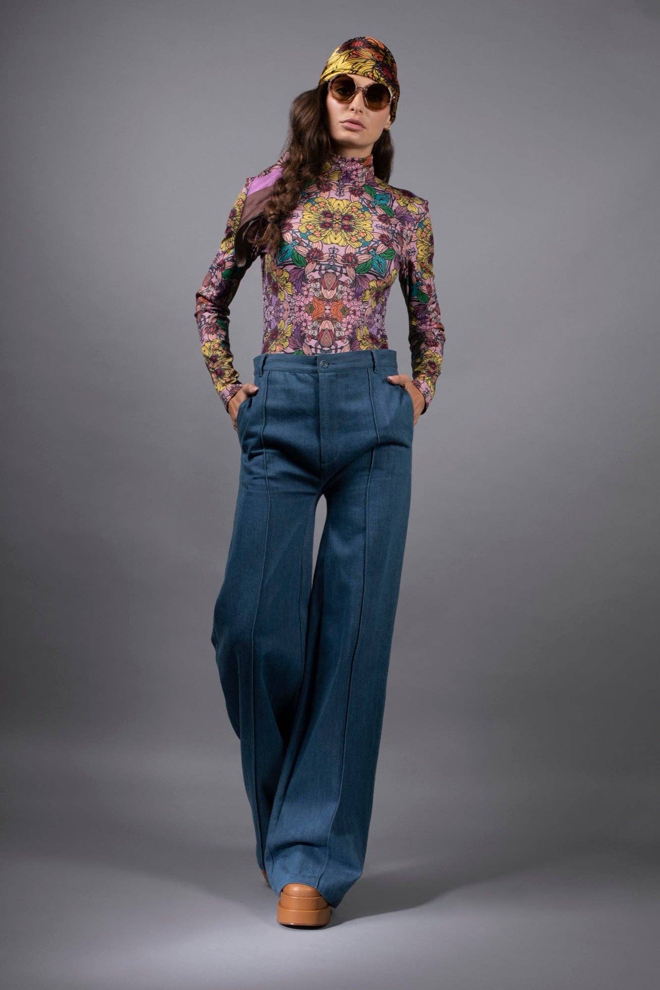 Golden Garden Roll-Neck Bodysuit