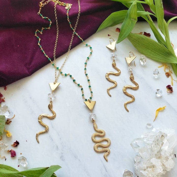 Gold Snake Serpent Necklace