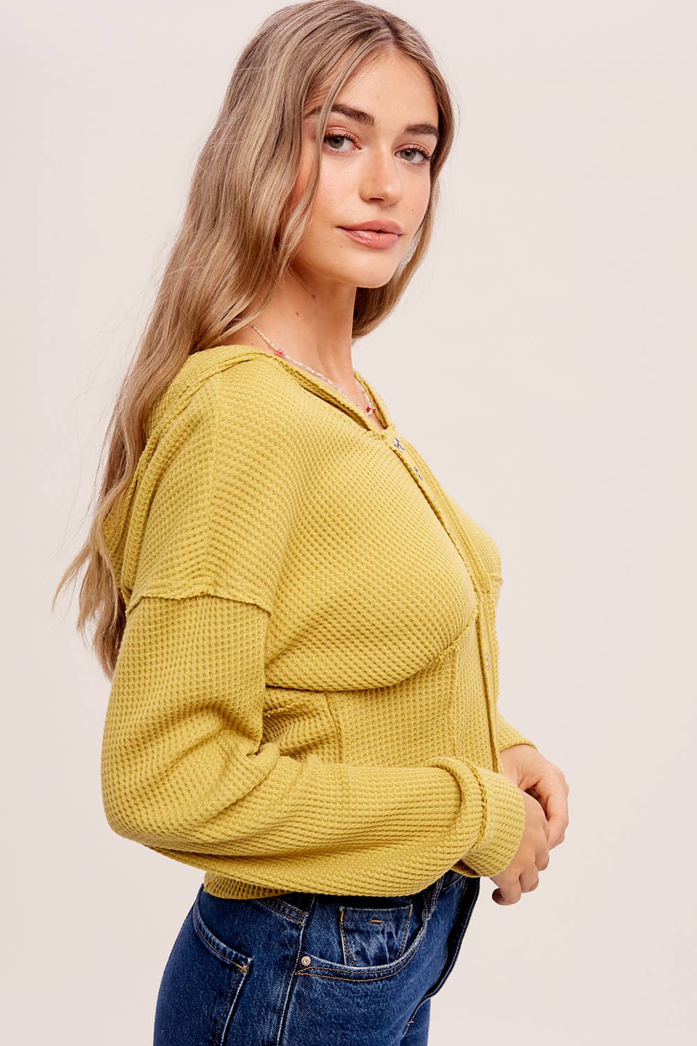 Waffle Knit Corset Hoodie