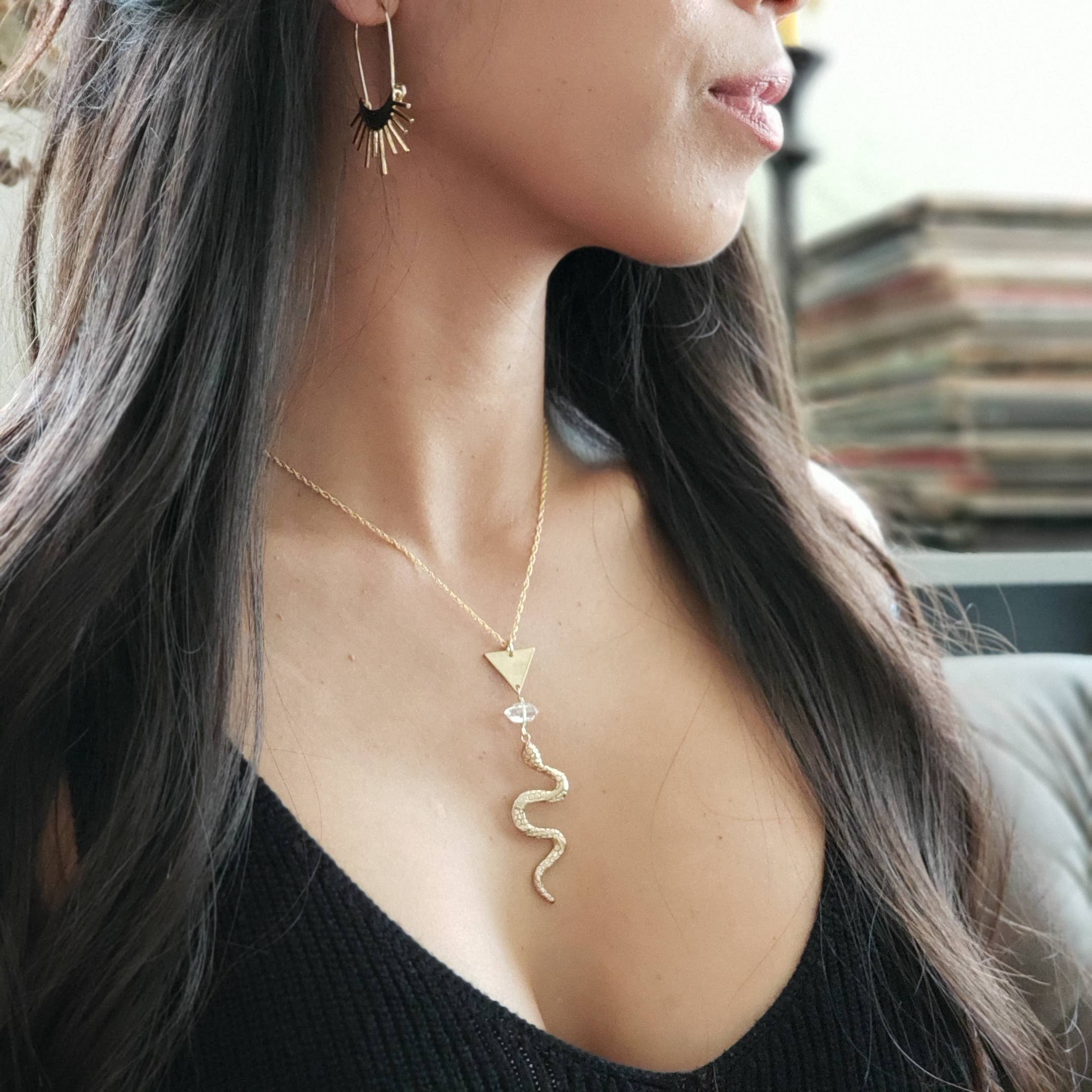 Gold Snake Serpent Necklace