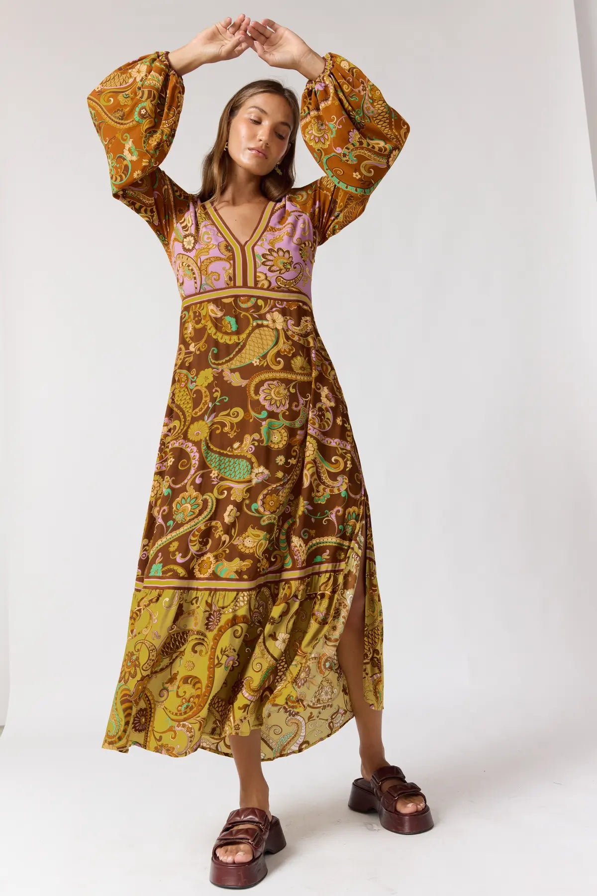 The Maple Dress in Mulberry by Nine Lives Bazaar
