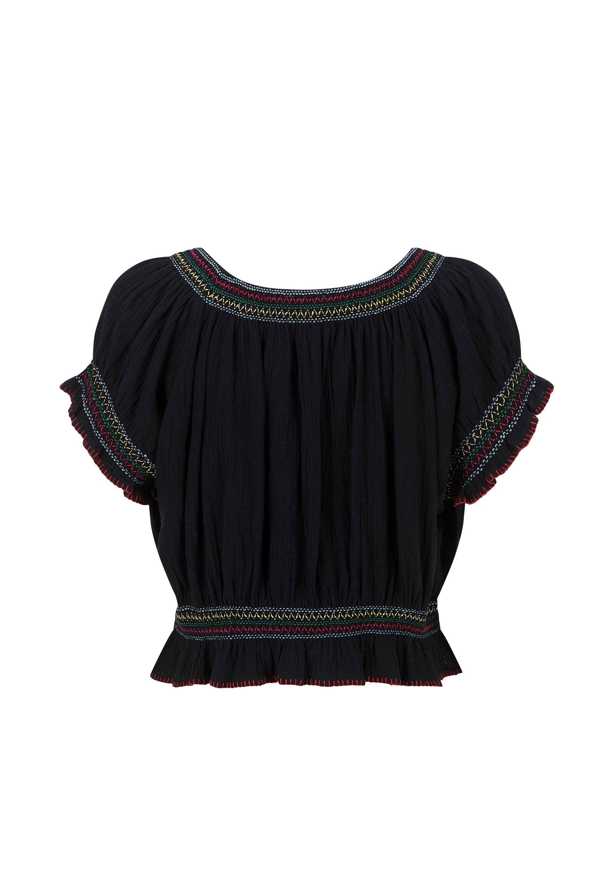 Feliz Crop Blouse — Woodland Black