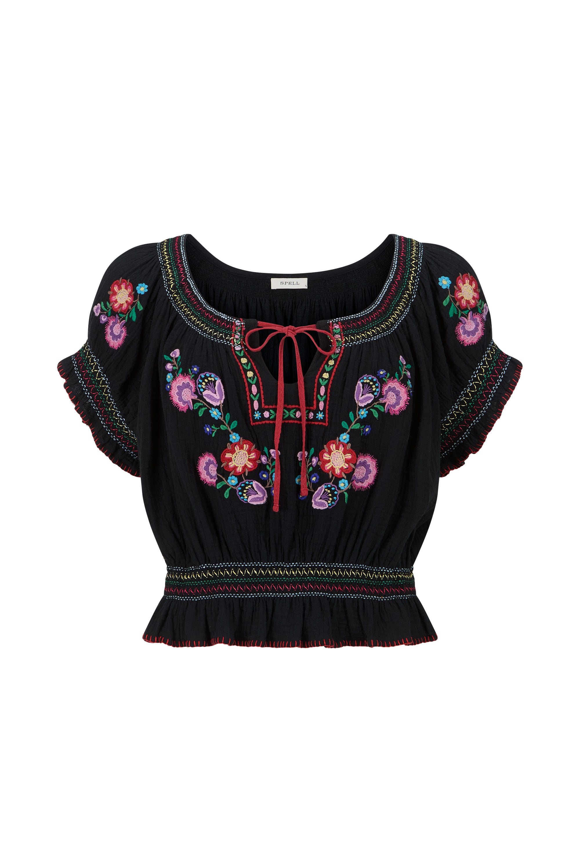 Feliz Crop Blouse — Woodland Black