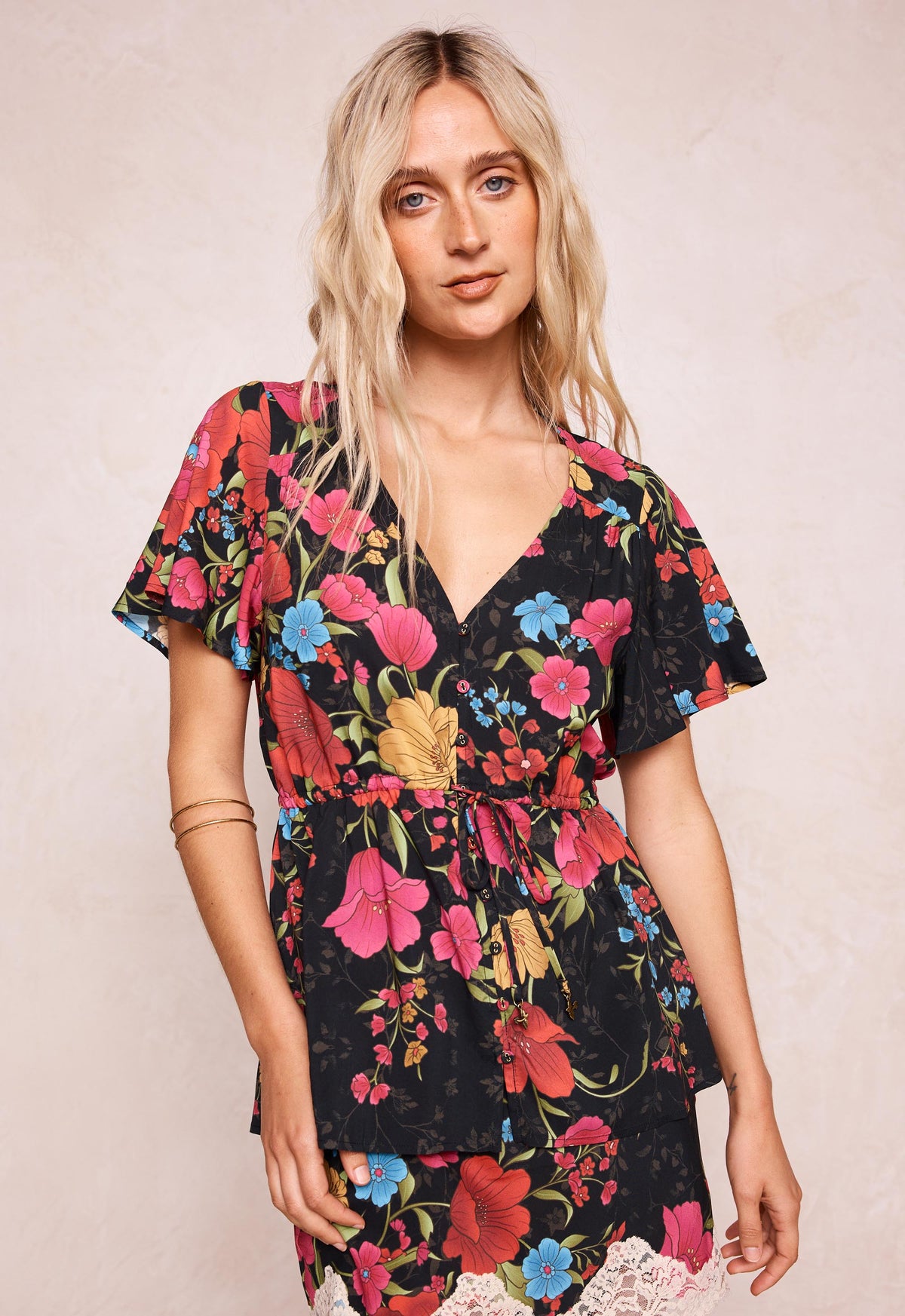 Isola Blouse - Midnight Bloom