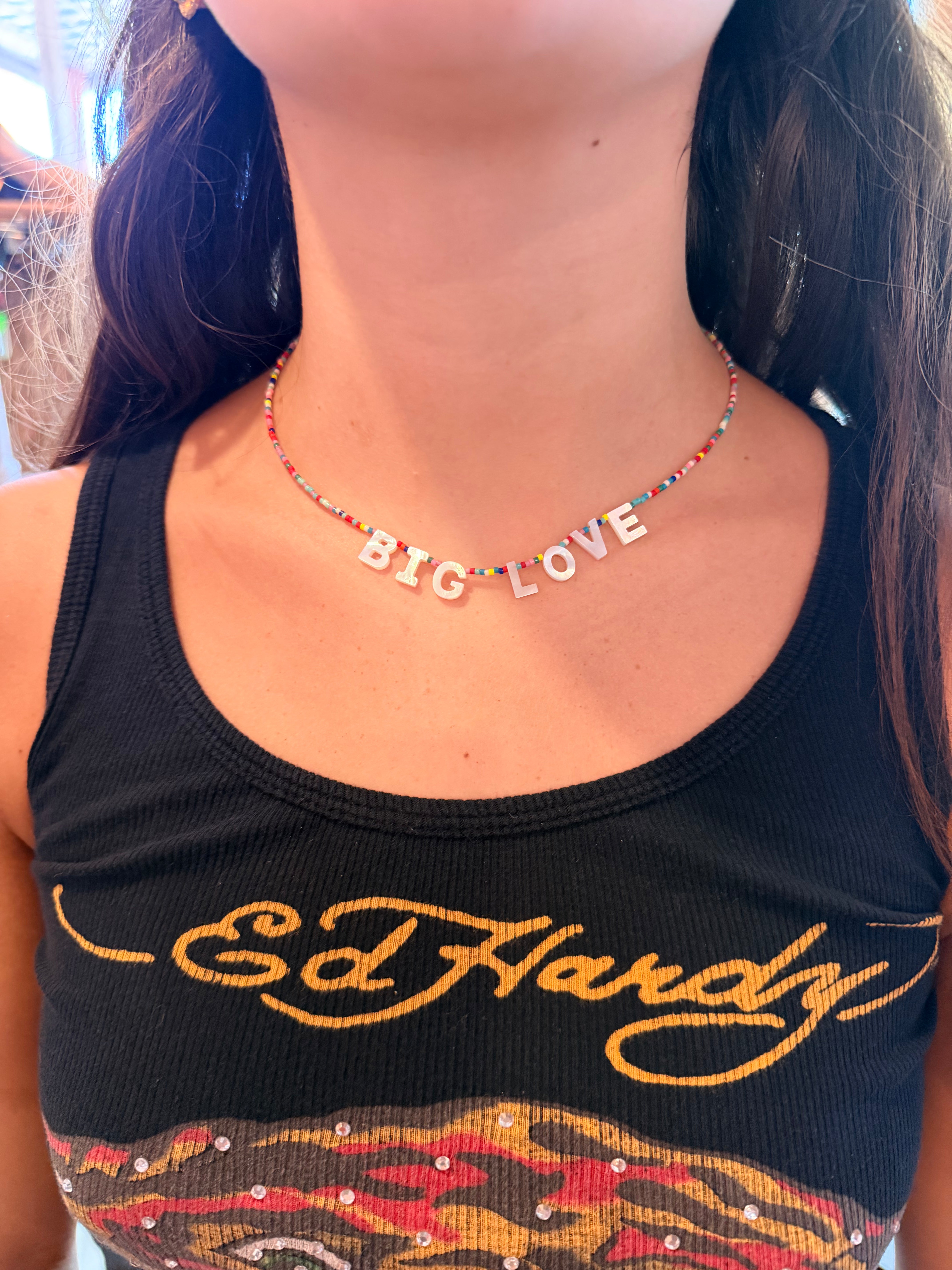 Custom Word / Name Necklaces with Mother-of-Pearl Letters