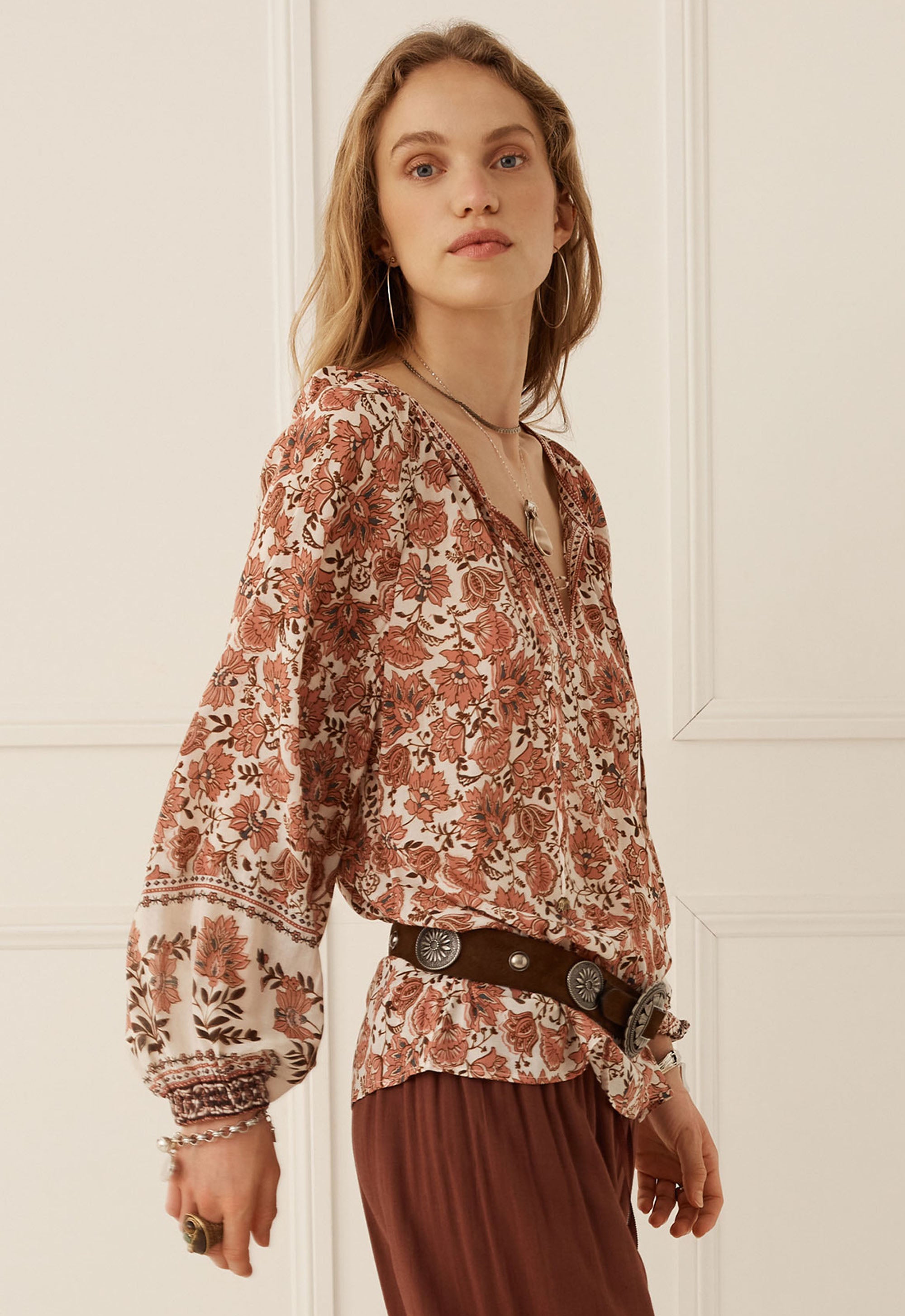Petalwood Blouse — Dusty Rose