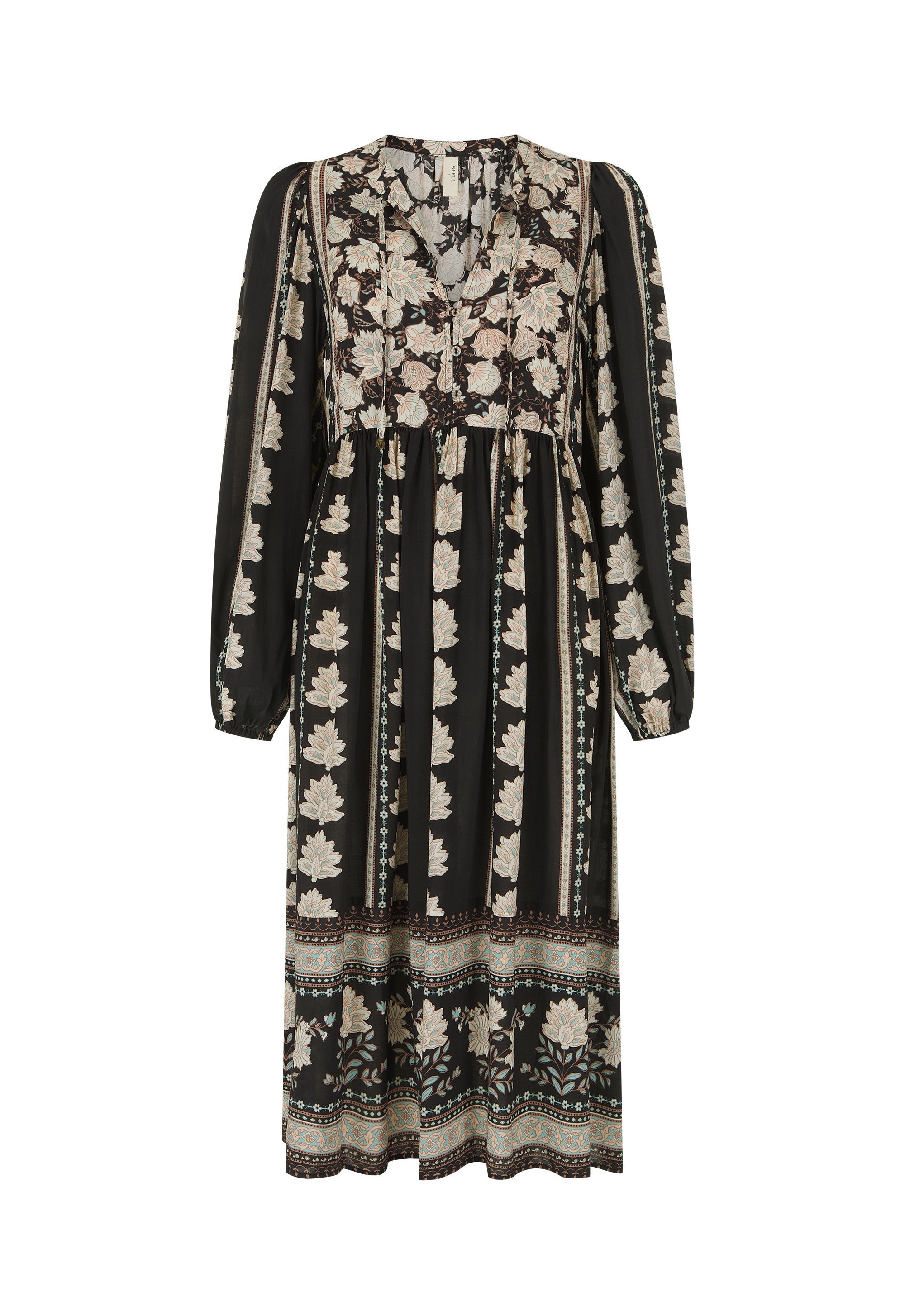 Petalwood Boho Midi Dress — Nightfall