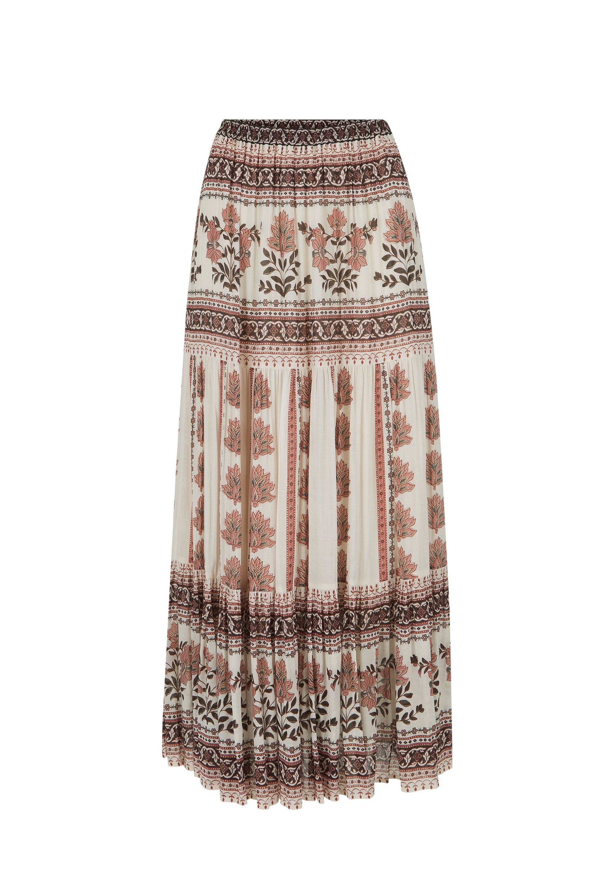 Petalwood Midi Skirt — Dusty Rose