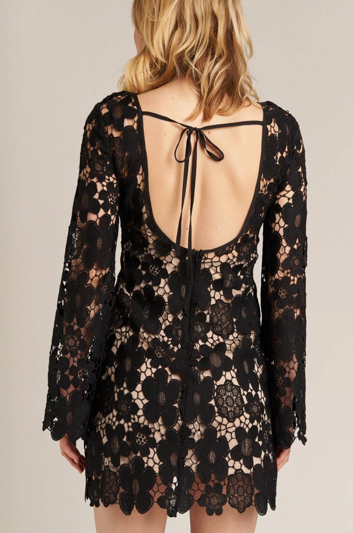 Bloom Bell Sleeve Lace Mini Dress