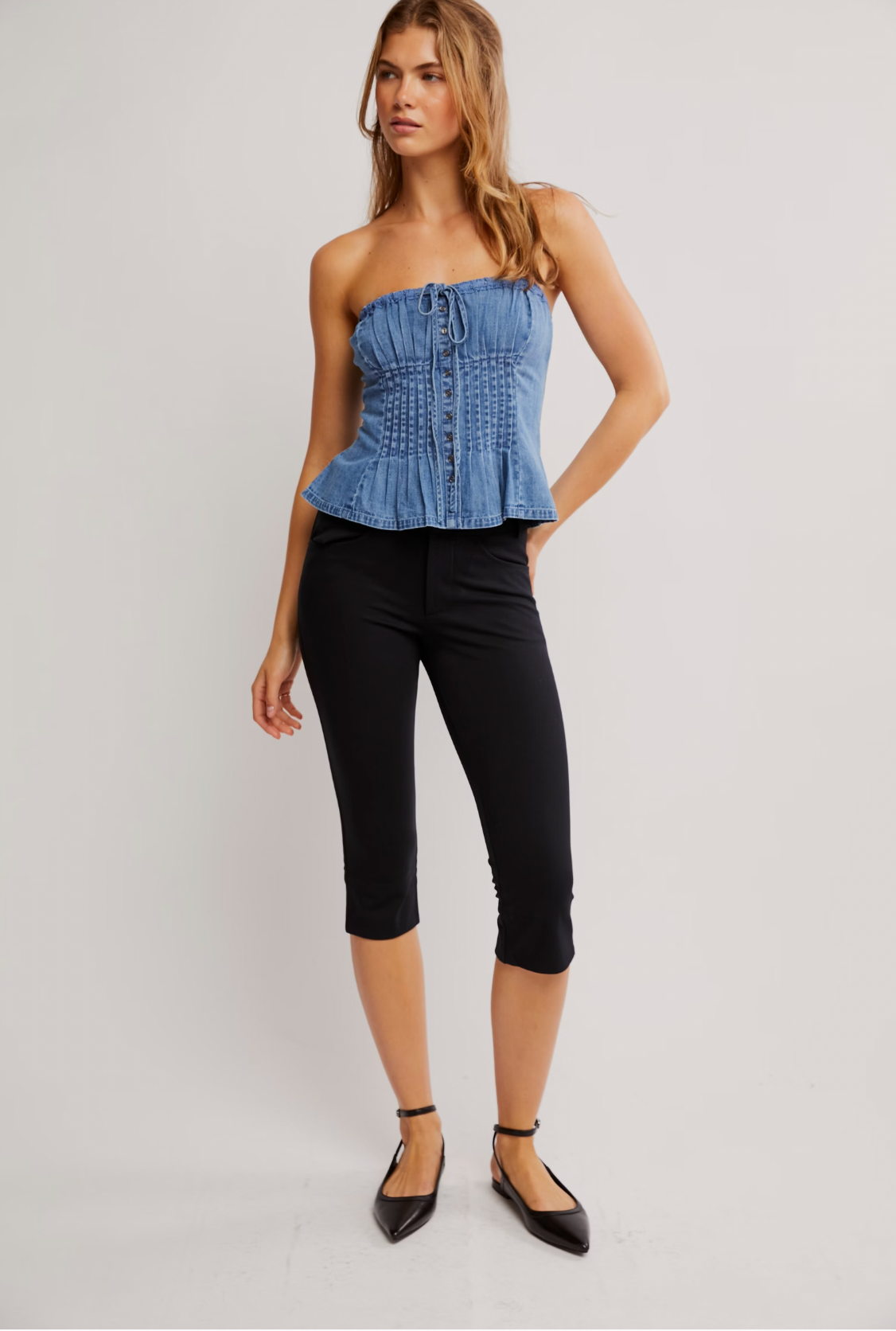 Denim Wink Wink Tube Top