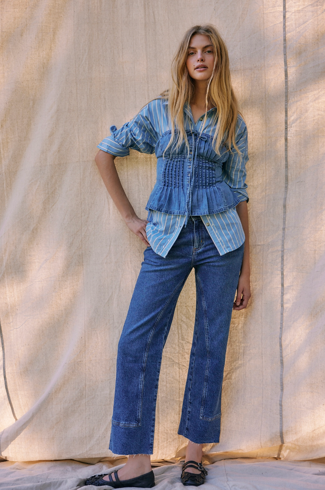 Denim Wink Wink Tube Top