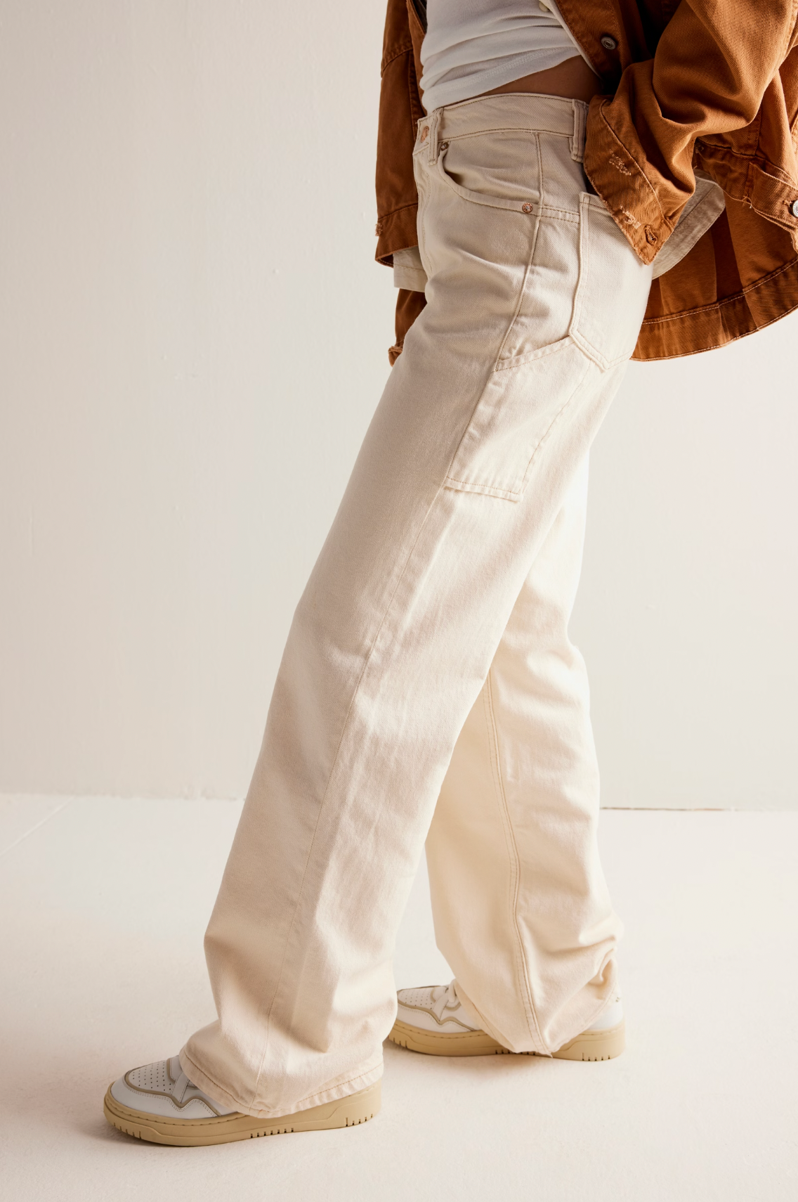 Tinsley Baggy High Rise Jean In Ecru By Free People