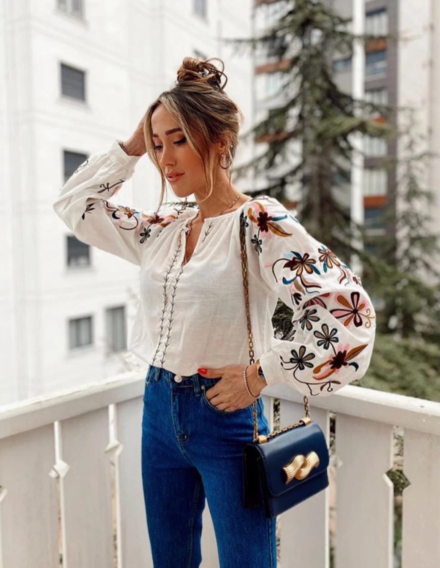 Meadow Bloom Embroidered Blouse