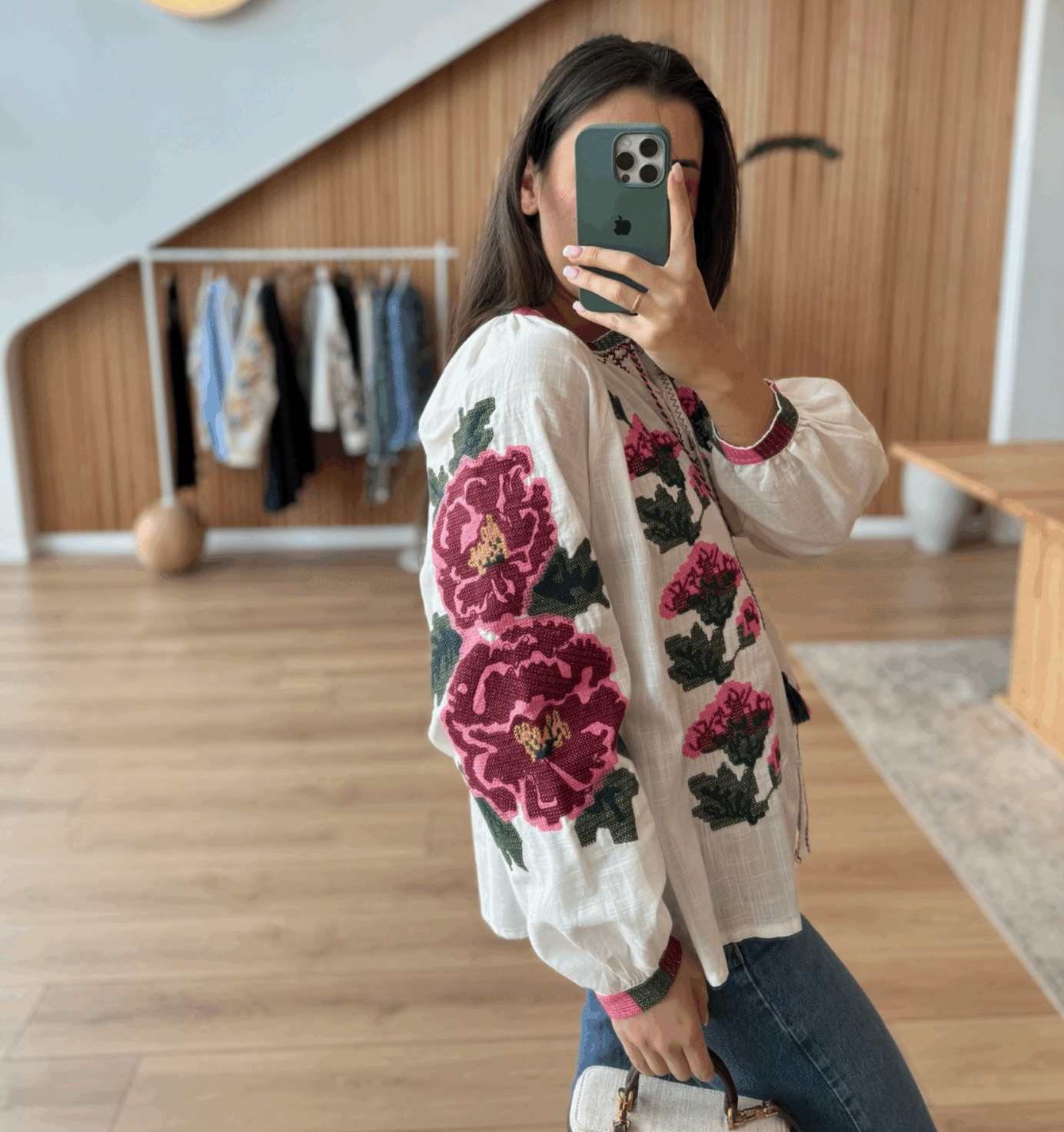 Etamin Rose Patterned Bohemian Blouse