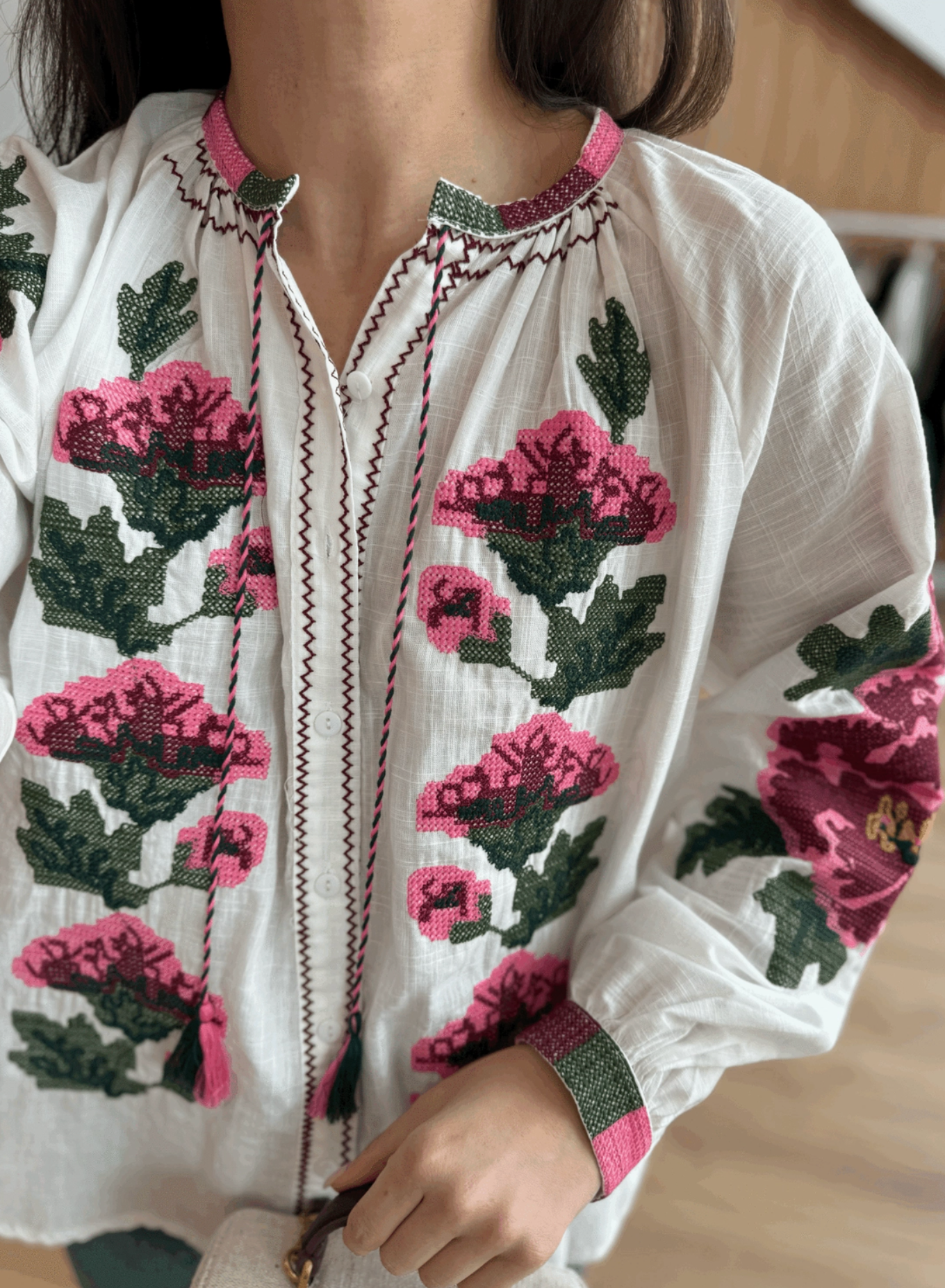 Etamin Rose Patterned Bohemian Blouse