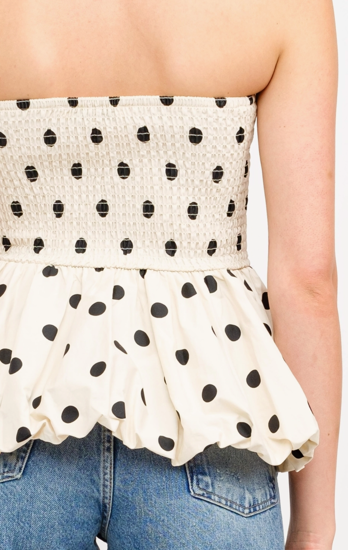 Paige Polka Dot Strapless Blouse