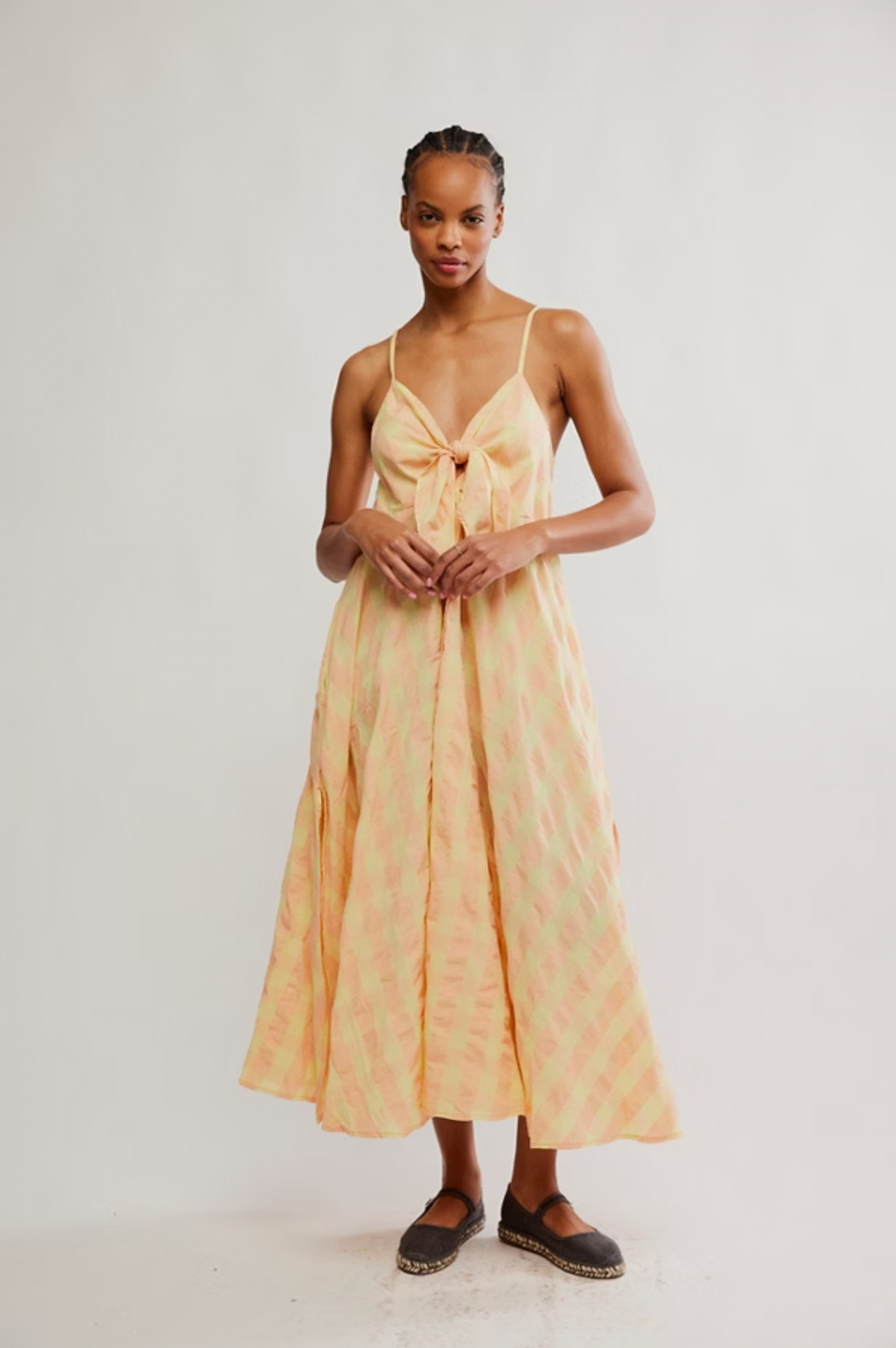 Via Midi Dress In Creamsicle Combo