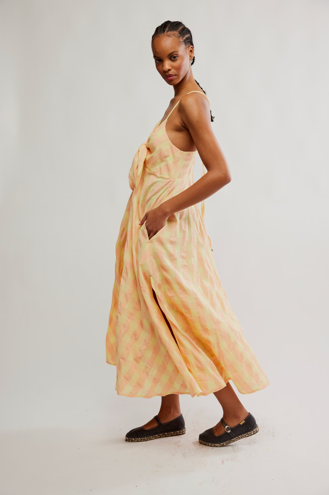 Via Midi Dress In Creamsicle Combo