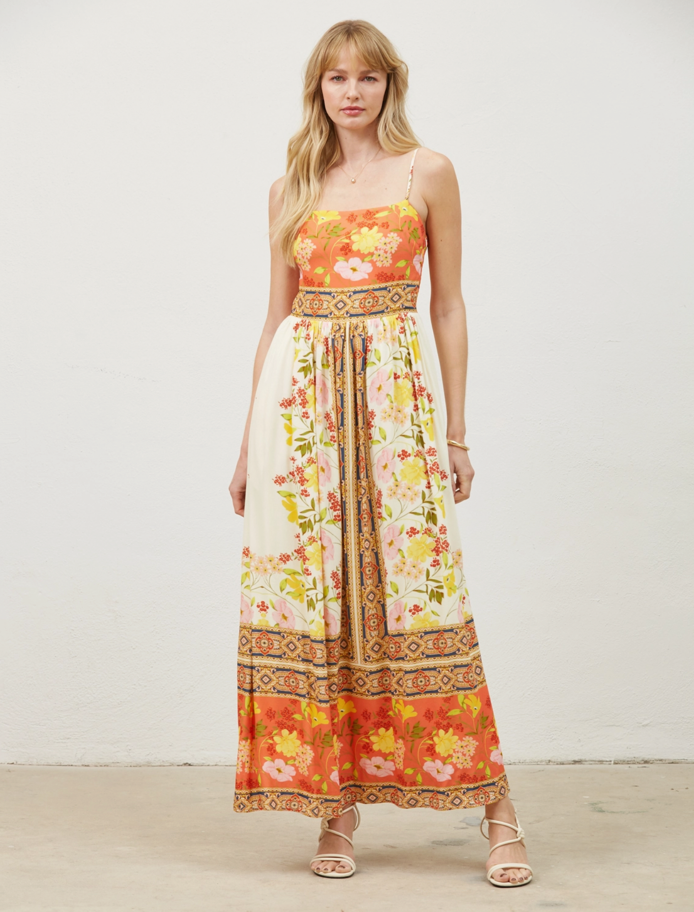 Maliyah Border Print Maxi Dress