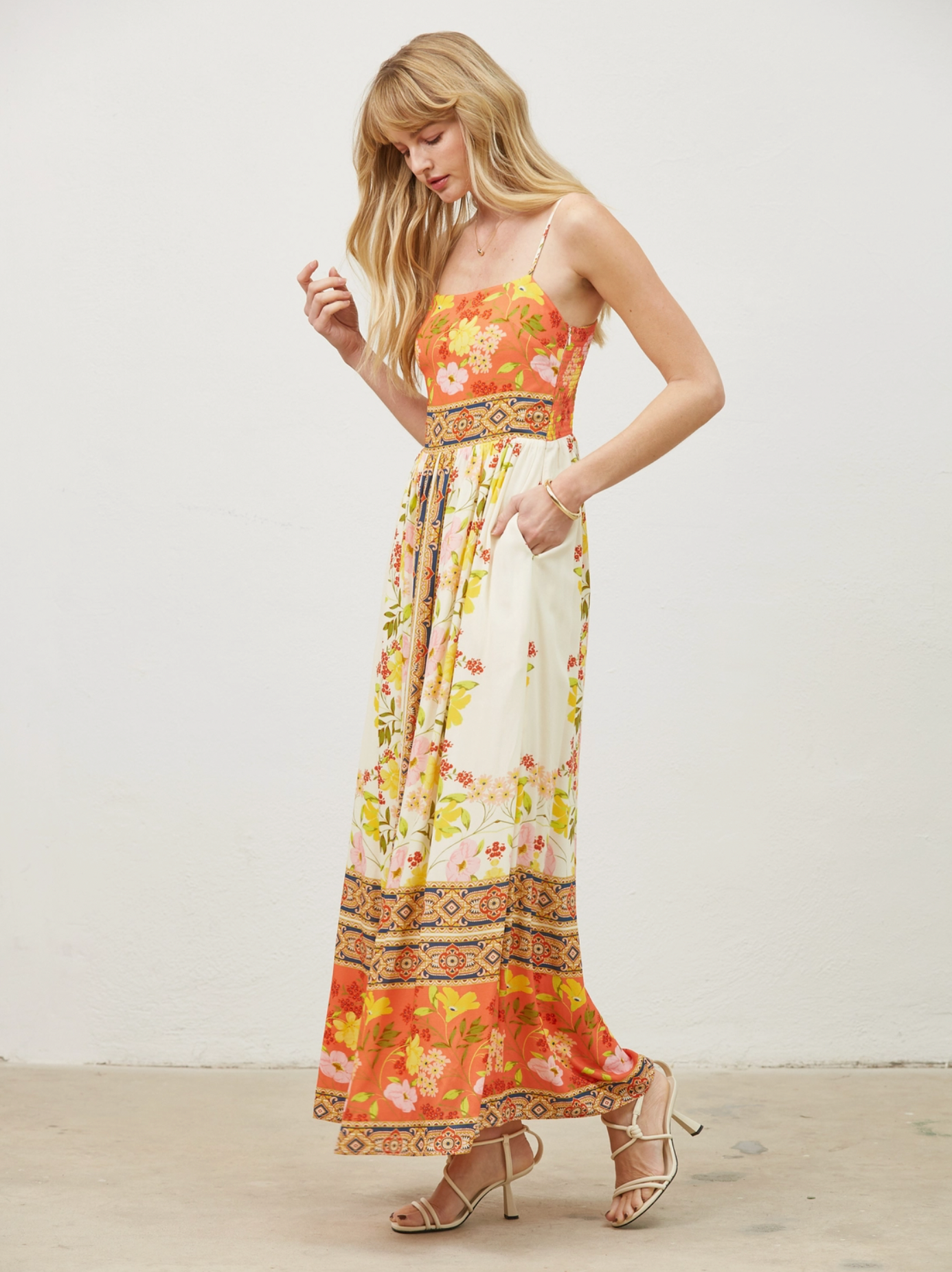 Maliyah Border Print Maxi Dress