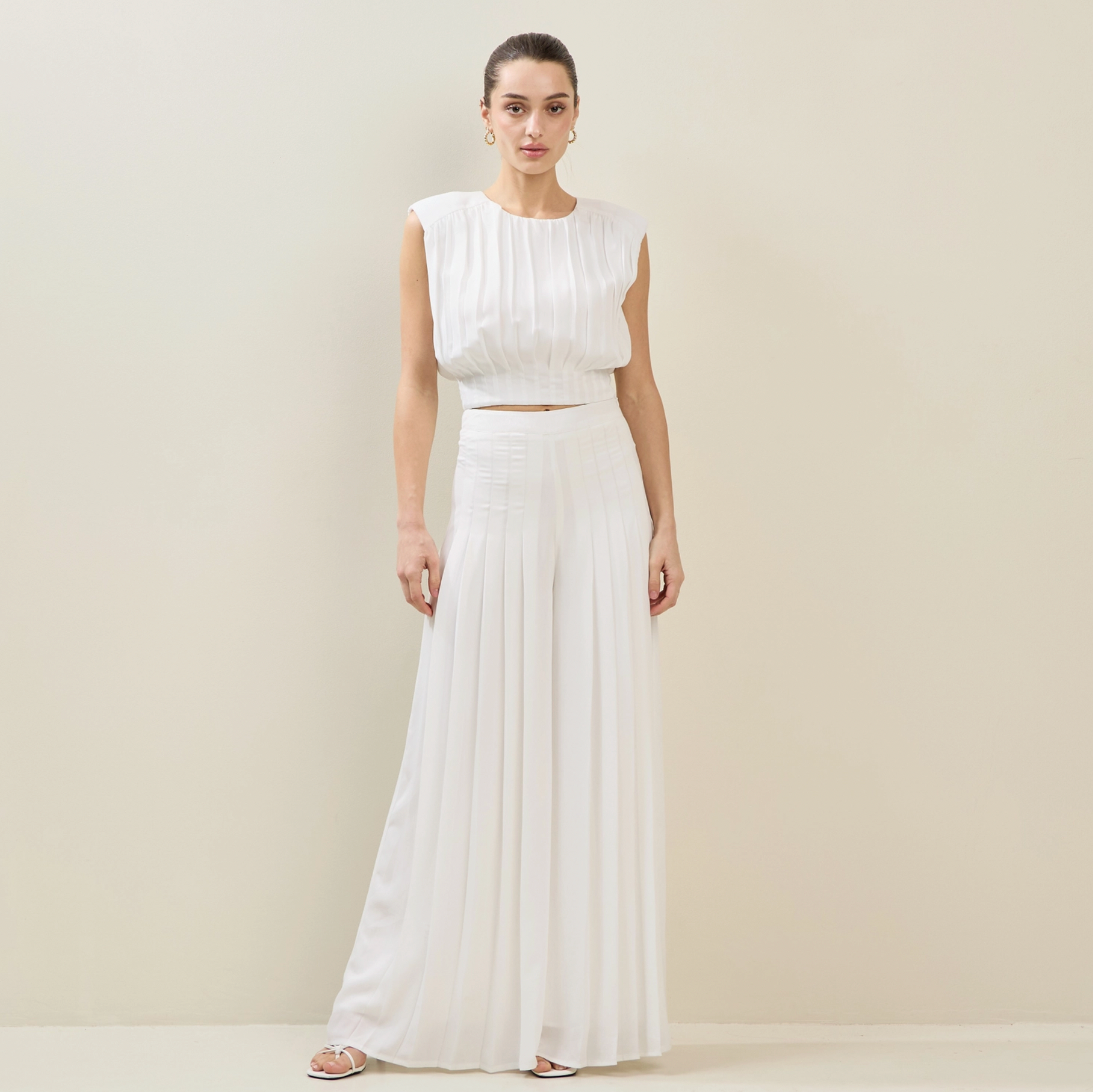 Celeste Pleated Sleeveless Top