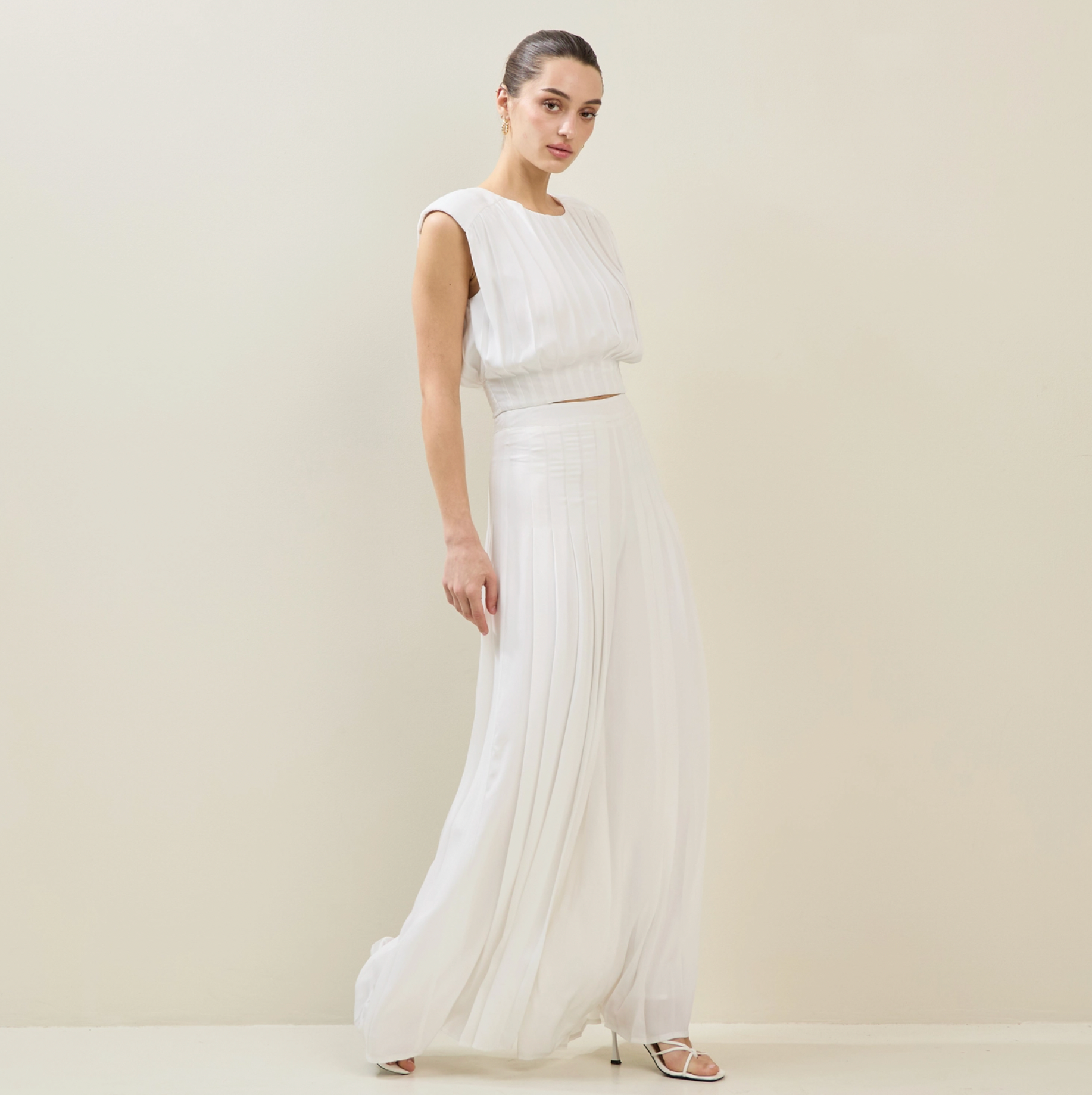 Celeste Pleated Sleeveless Top
