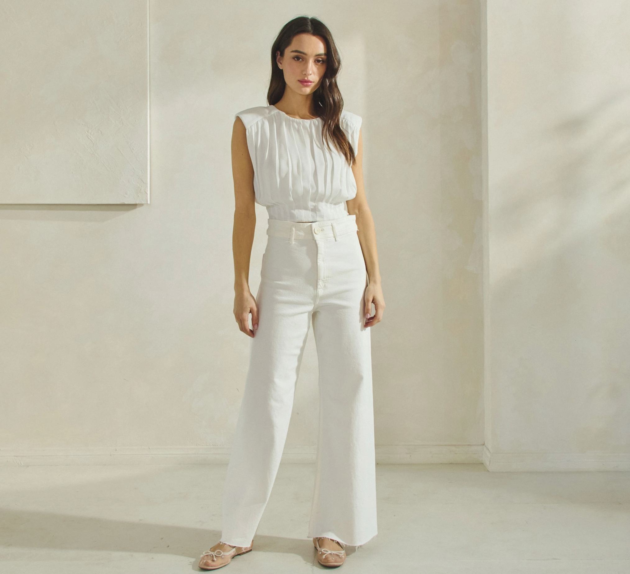 Celeste Pleated Sleeveless Top