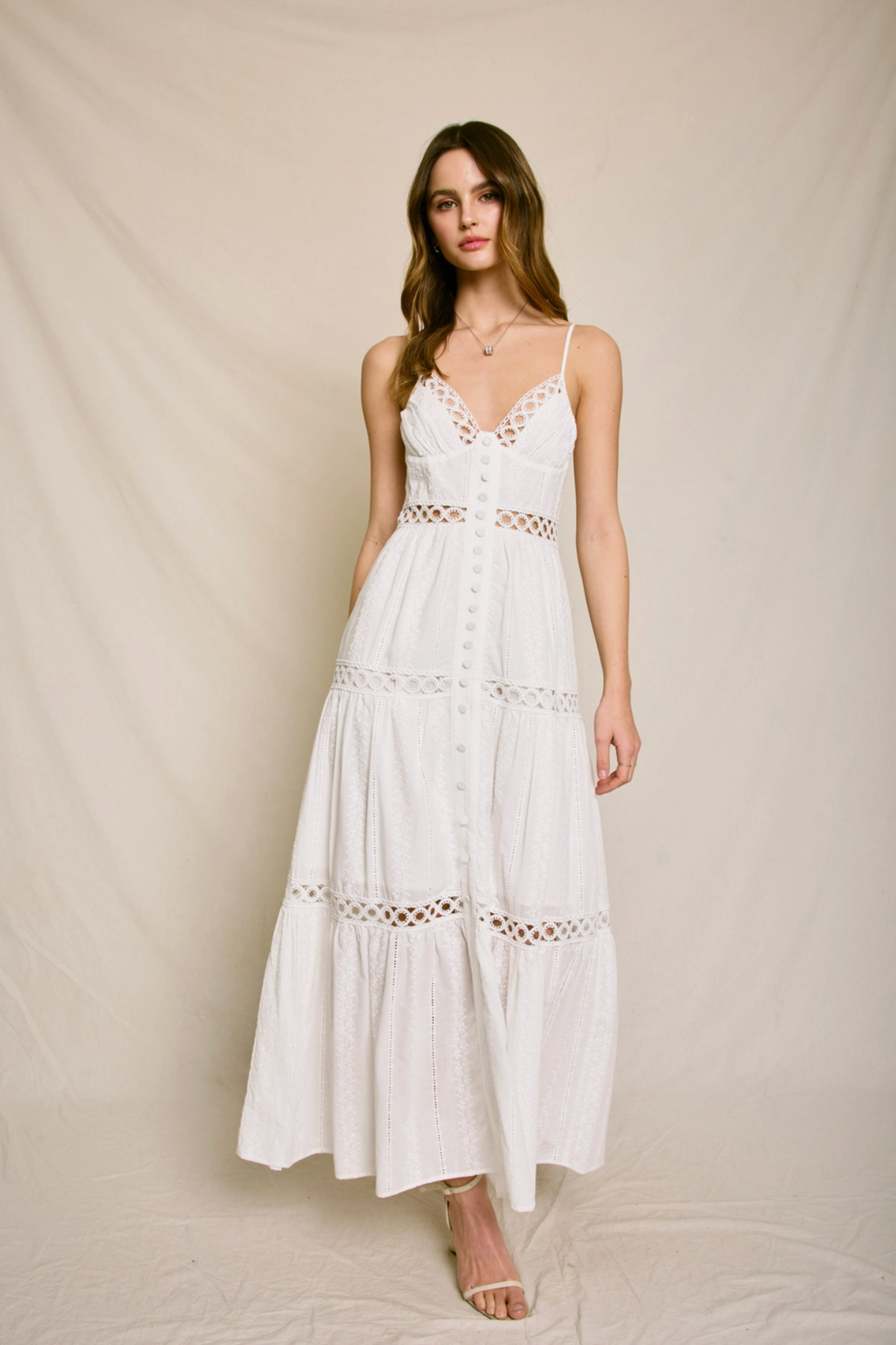 Eyelet Lace Maxi Dress