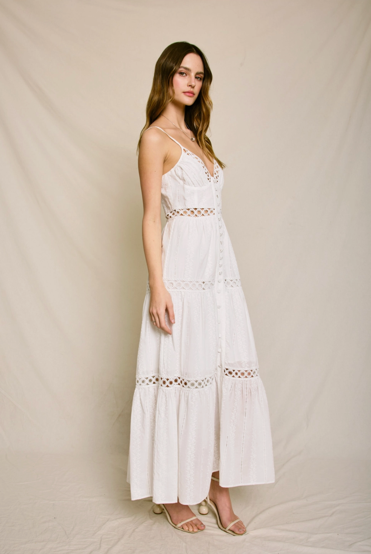 Eyelet Lace Maxi Dress