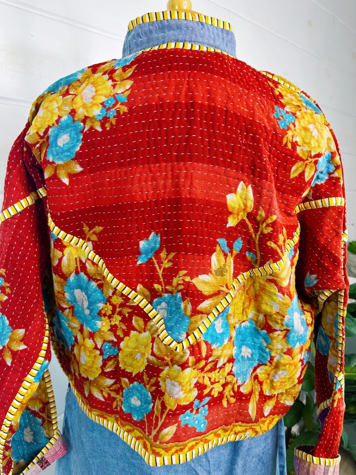 Handmade Patchwork Kantha Quilted Bomber Jacket A