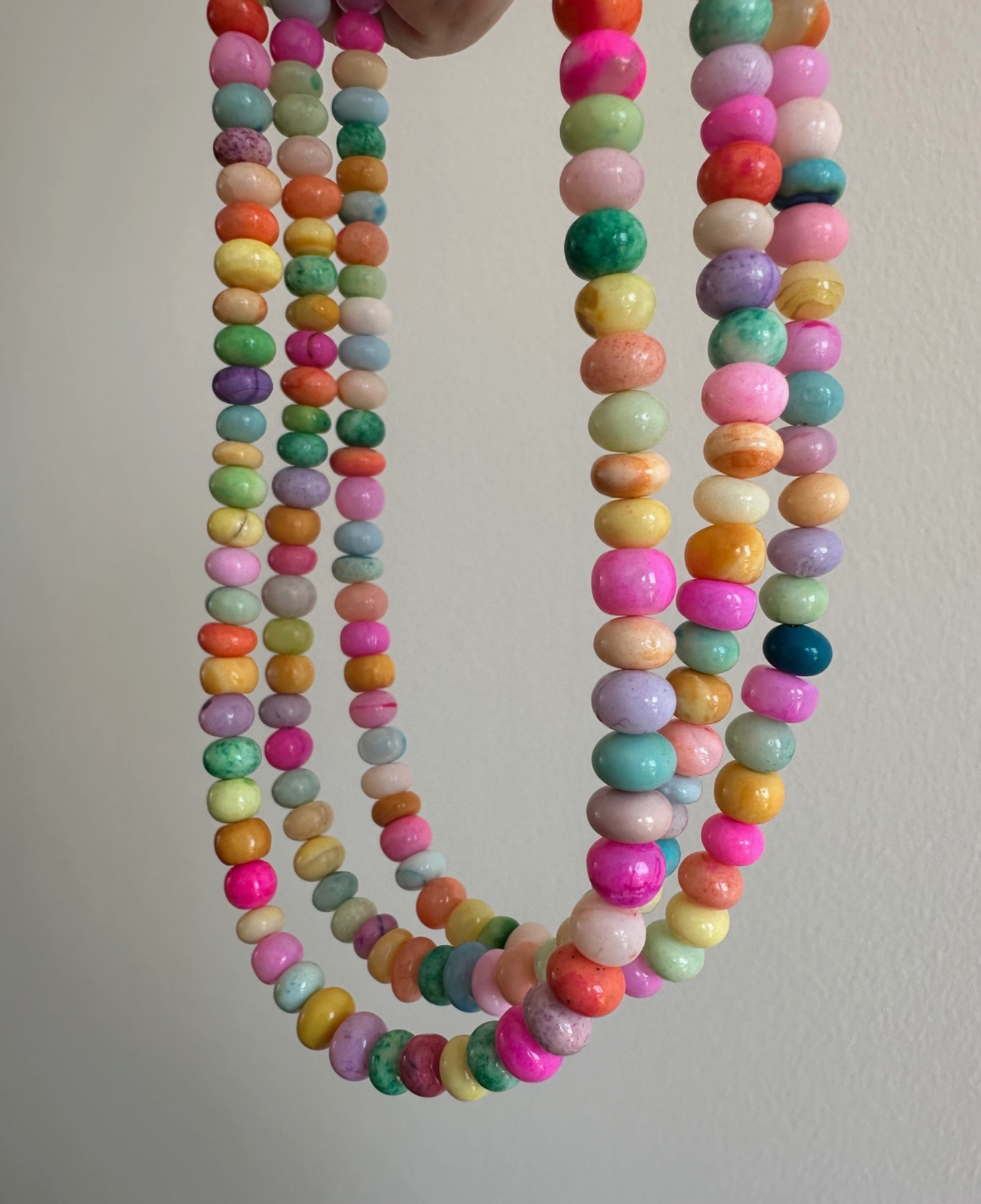 Summer Candy Opal Necklace – Pink Pastel Beaded