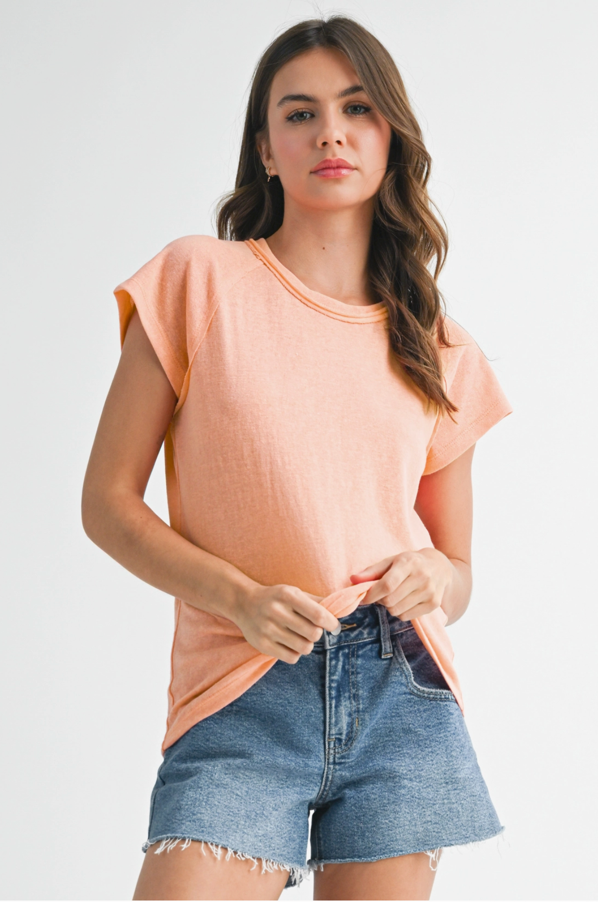 Ivy Tee In Pistachio Or Cantaloupe