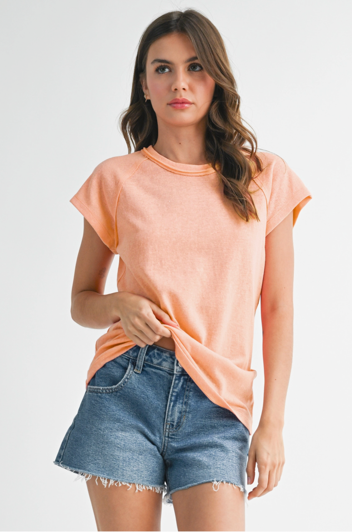 Ivy Tee In Pistachio Or Cantaloupe