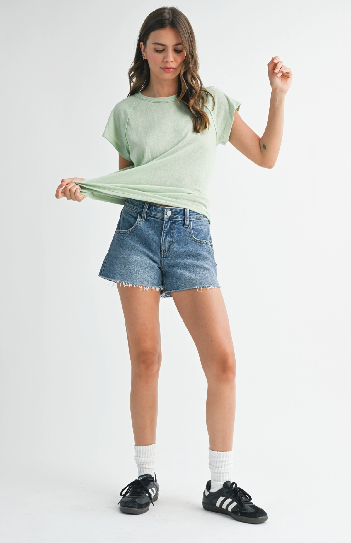 Ivy Tee In Pistachio Or Cantaloupe