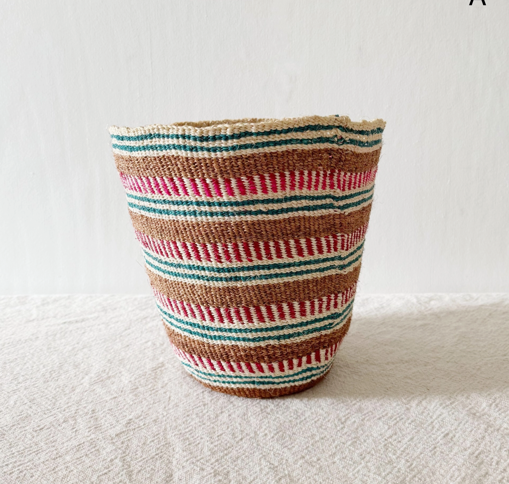 Sisal Plant Basket Ochre And Magenta