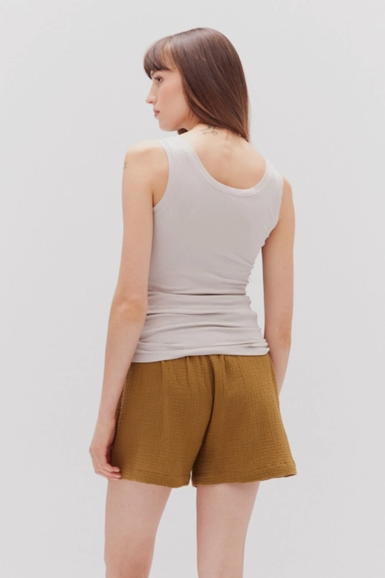 The Every Day Ribbed Tank In Grey Mist