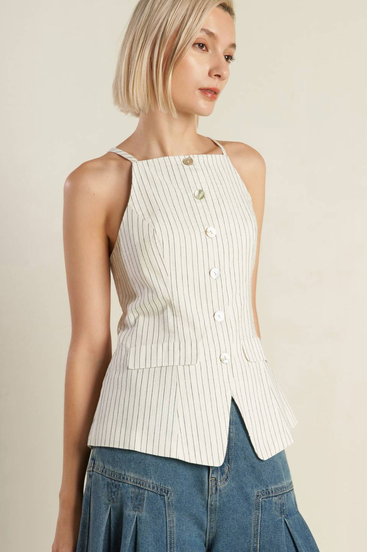 Sunstripe Seerscuker Top