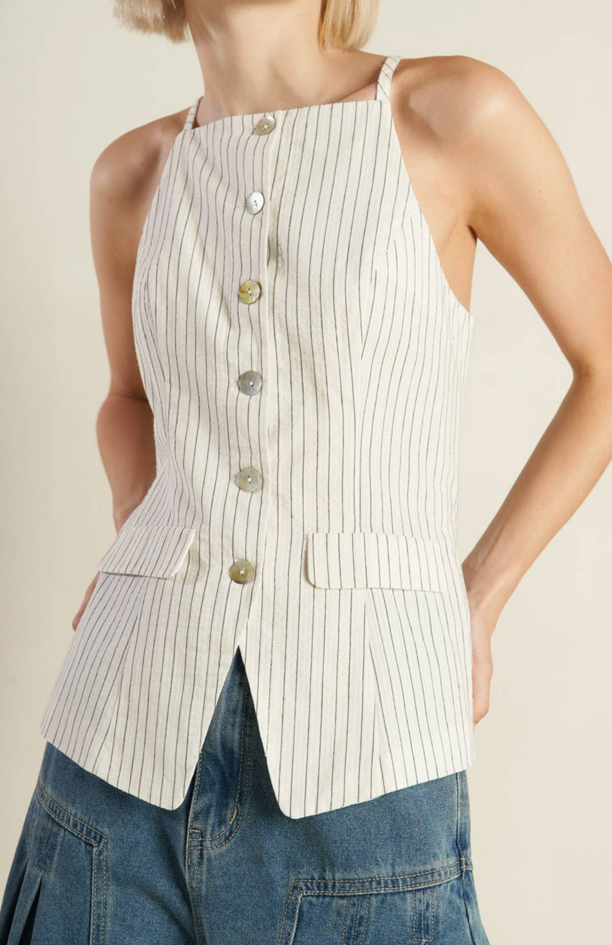 Sunstripe Seerscuker Top