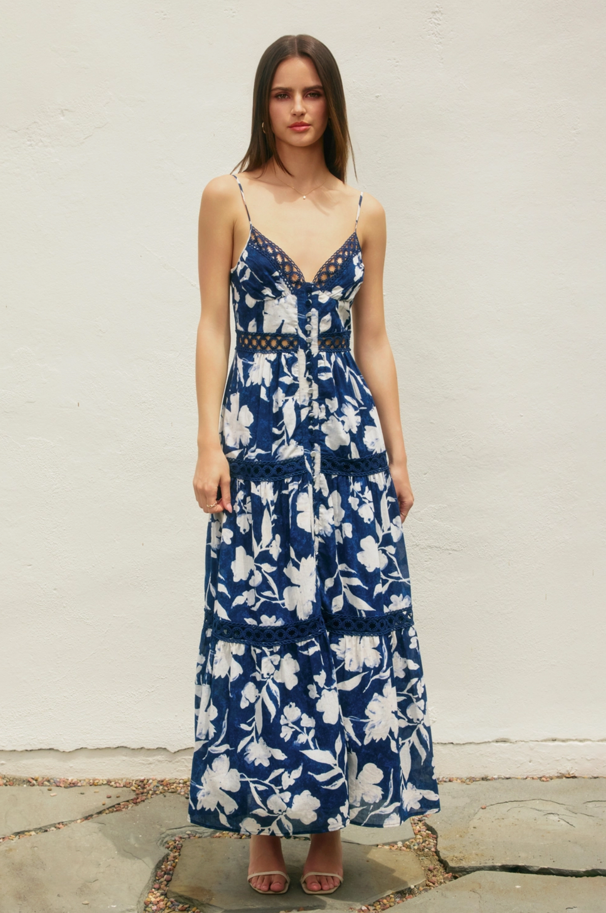 Indigo Mood Lace Cami Dress
